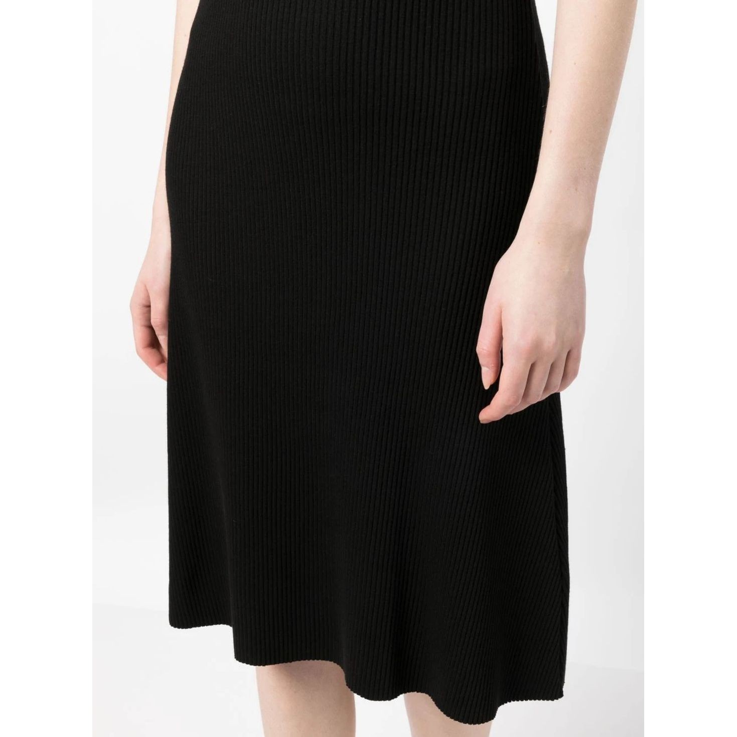 VINCE Megzta suknelė moterims, Juoda, Rib dress 4