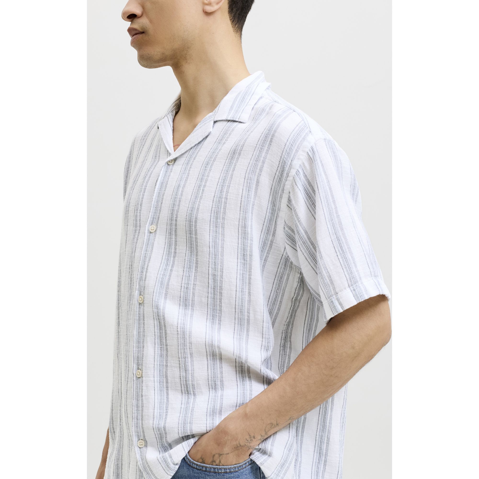 JACK & JONES Marškiniai trump. rankovėmis vyrams, Mėlyna, Liam resort 7