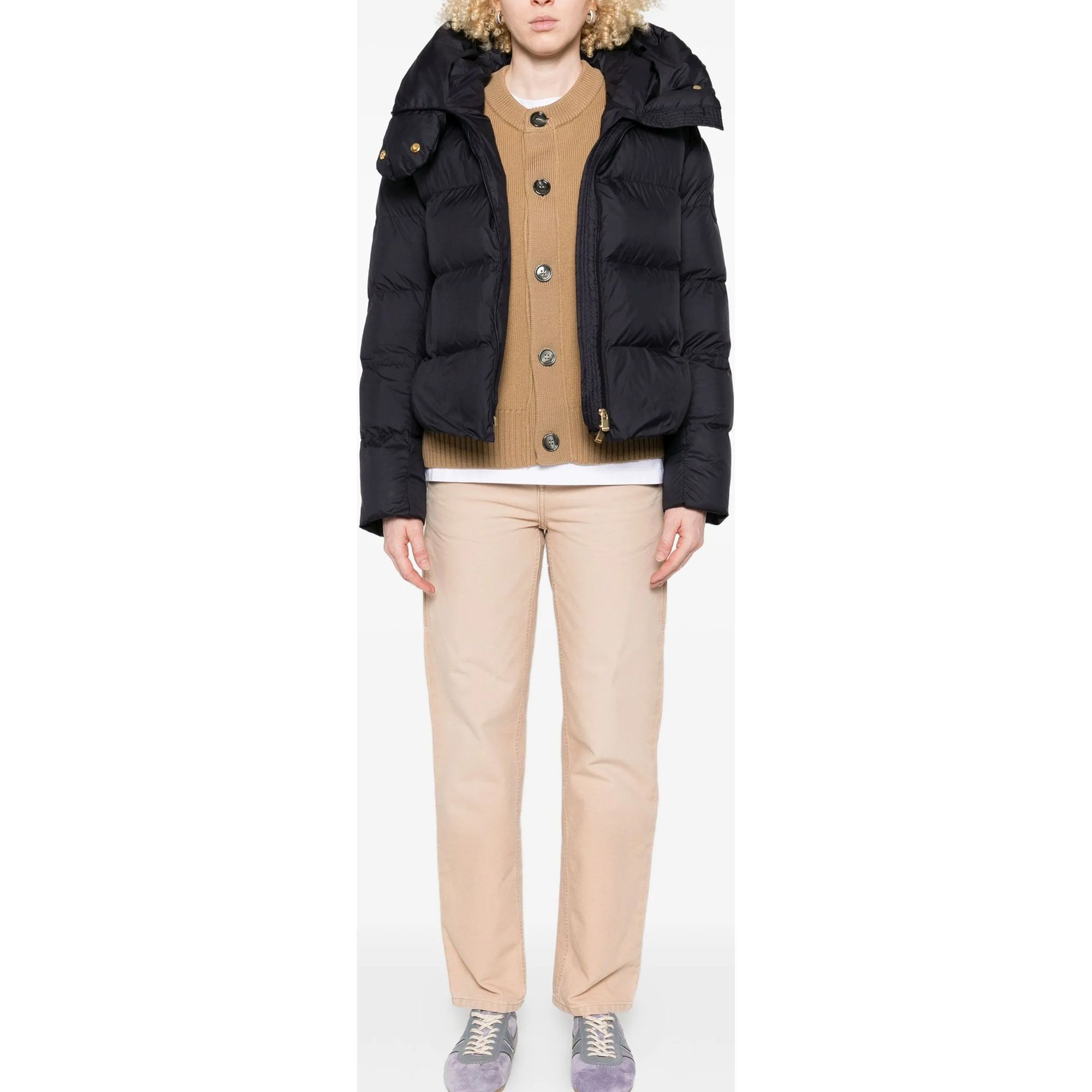 PINKO Pūkinė striukė moterims, Mėlyna, Giza quilted jaket 2