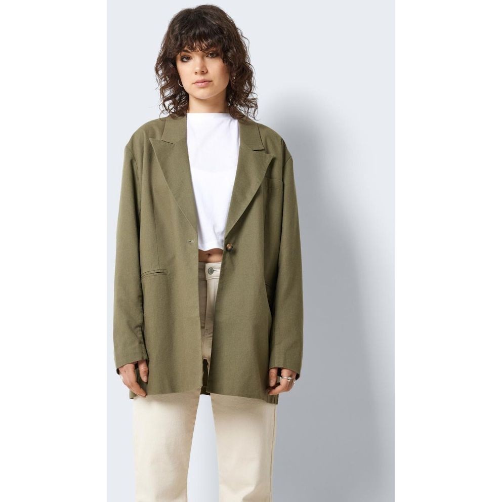 NOISY MAY Švarkas moterims, Chaki, NMANNE MILLA LS LINEN 2