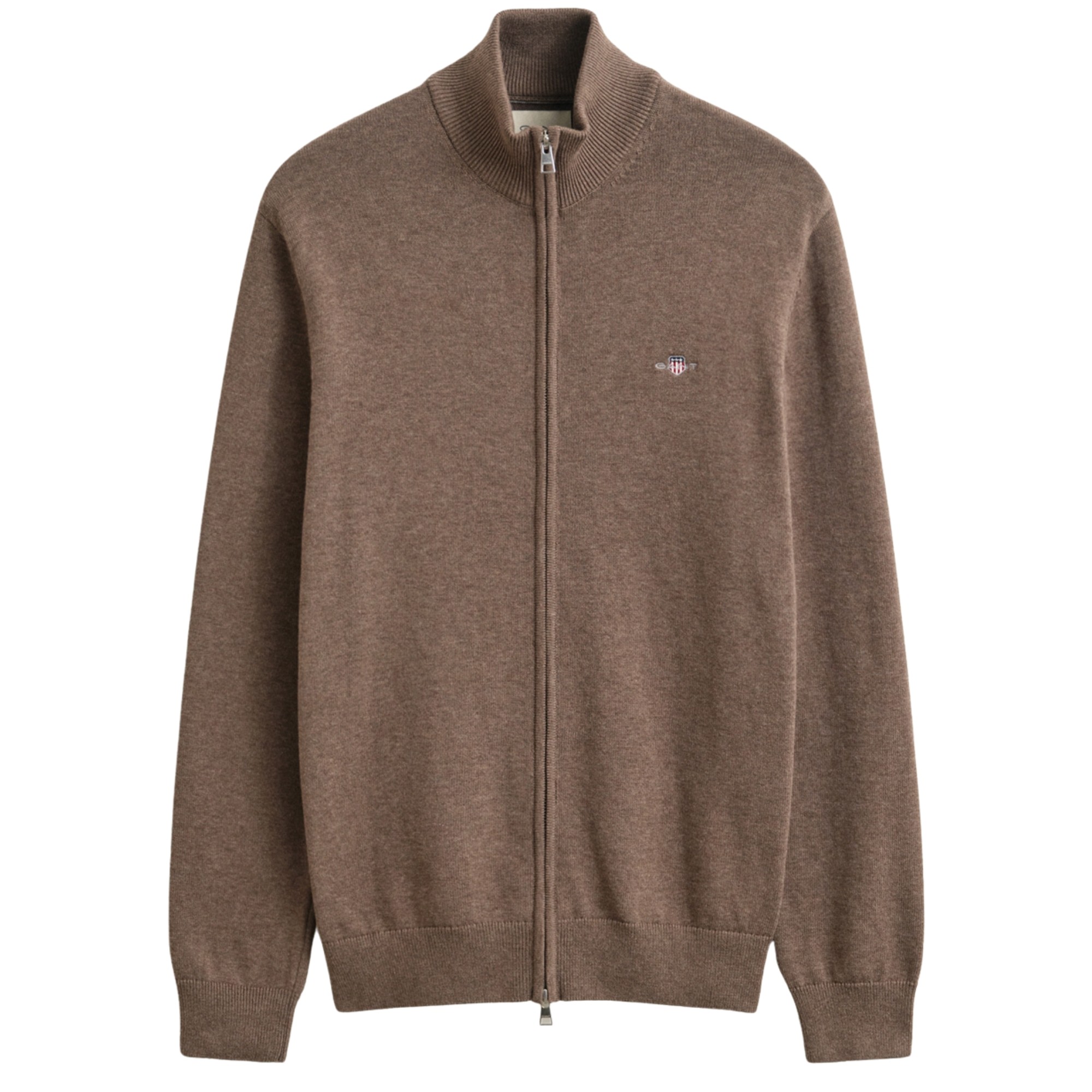 GANT Kardiganas vyrams, Ruda, Casual cotton zip cardigan 1