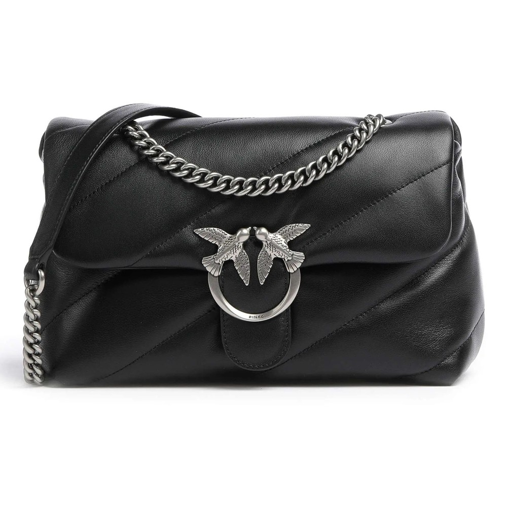 PINKO Rankinė per petį moterims, Juoda, Love puff crossbody bag 1