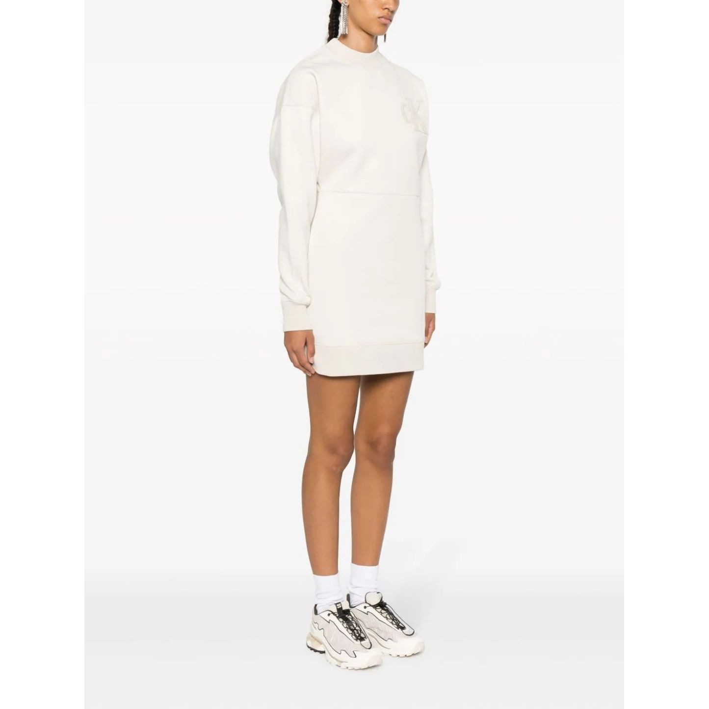 CALVIN KLEIN JEANS Midi suknelė moterims, Smėlio, Chenille ck hwk dress 3
