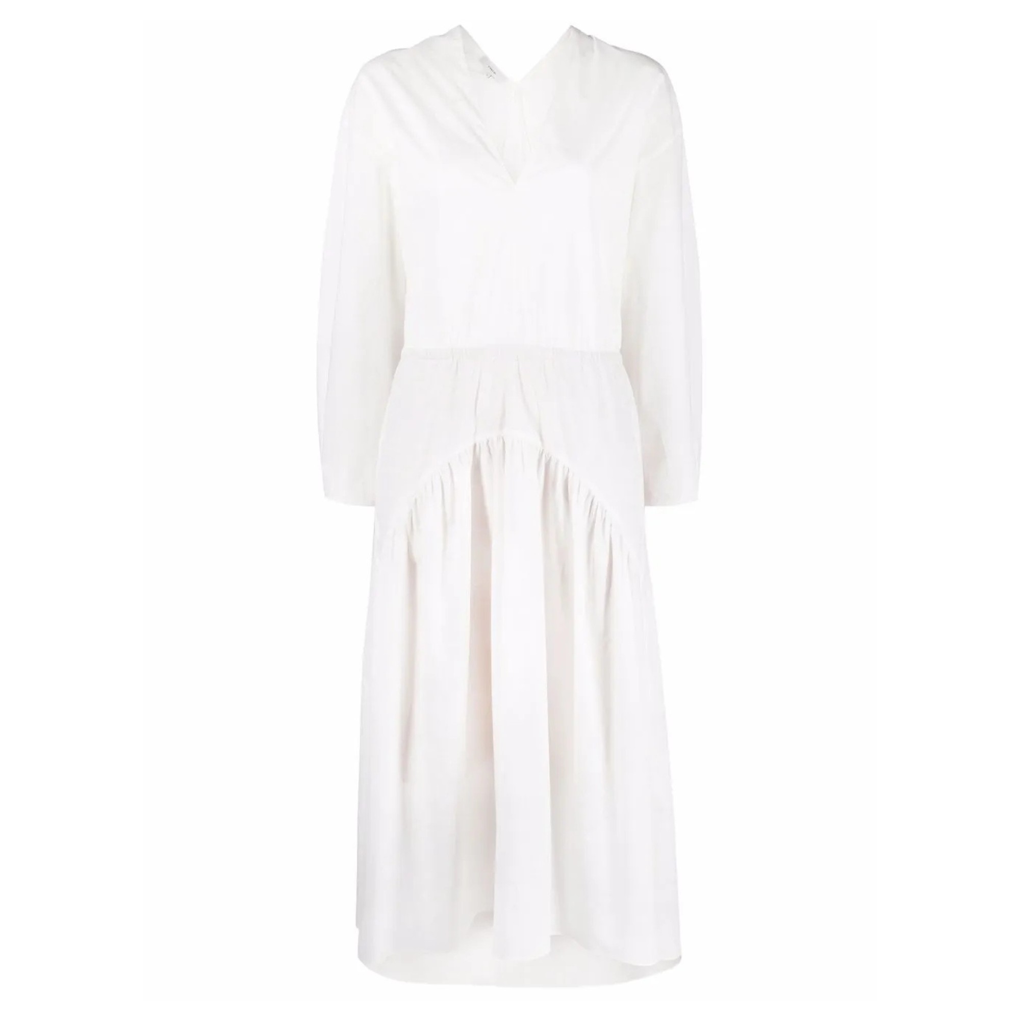 VINCE Midi suknelė moterims, Balta, Double v-neck dress