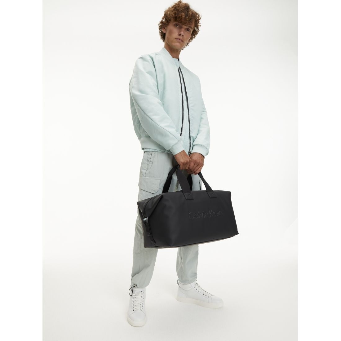 CALVIN KLEIN Rankinė, krepšys vyrams, Juoda, Rubberized weekender 4