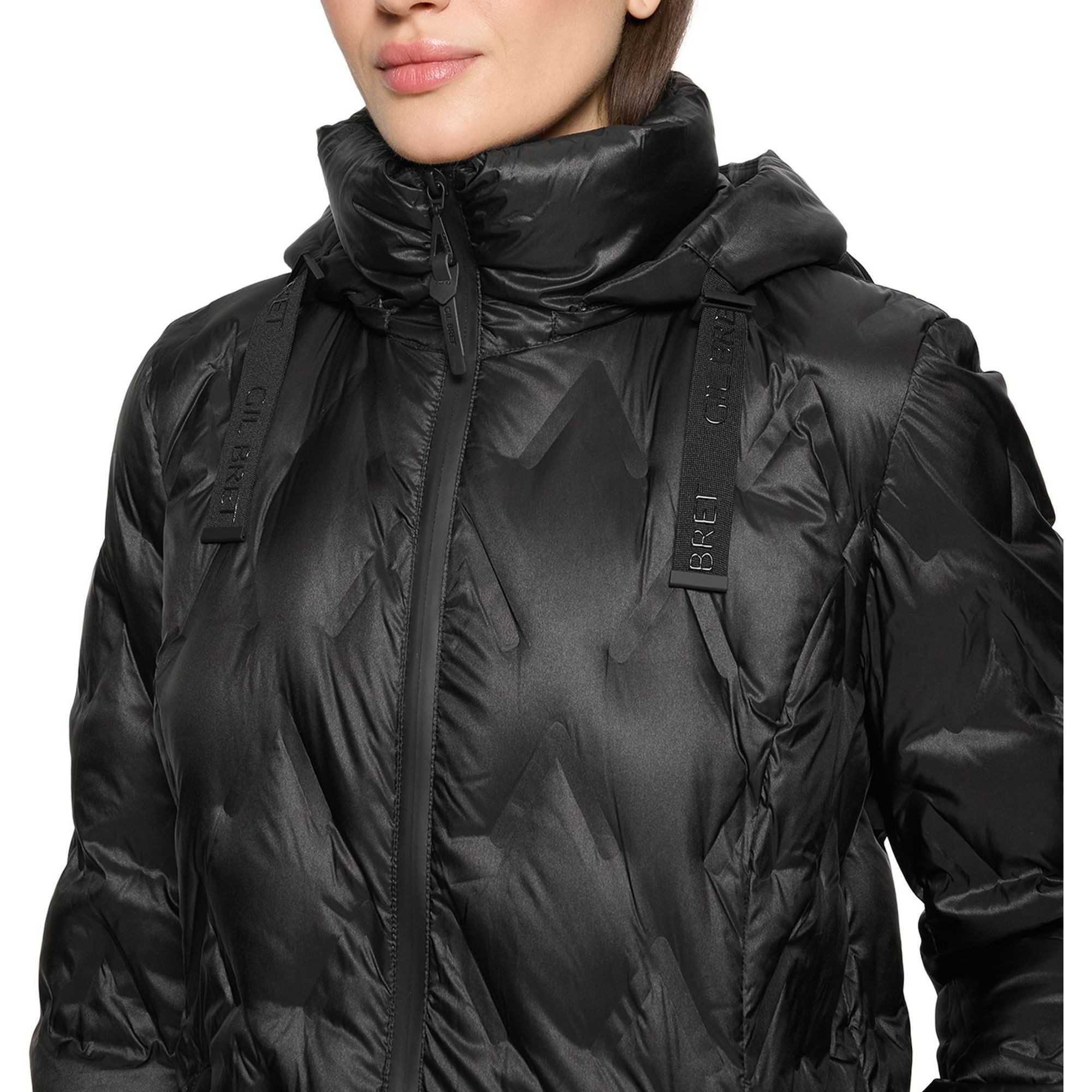 GIL BRET Pūkinis paltas moterims, Juoda, Down coat 7