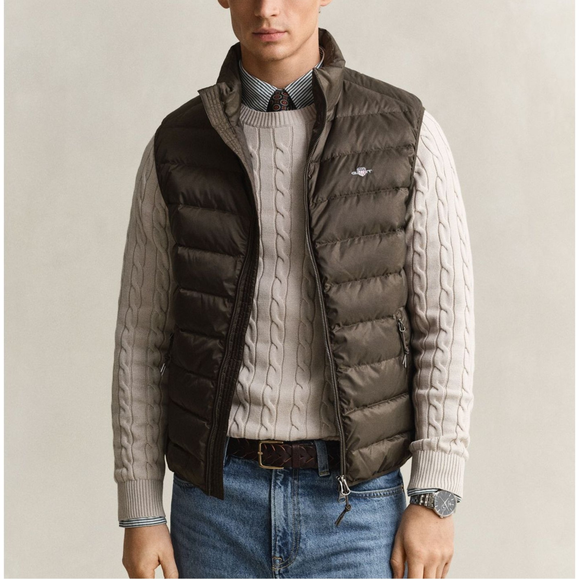 GANT Pūkinė liemenė vyrams, Ruda, Light down vest 2