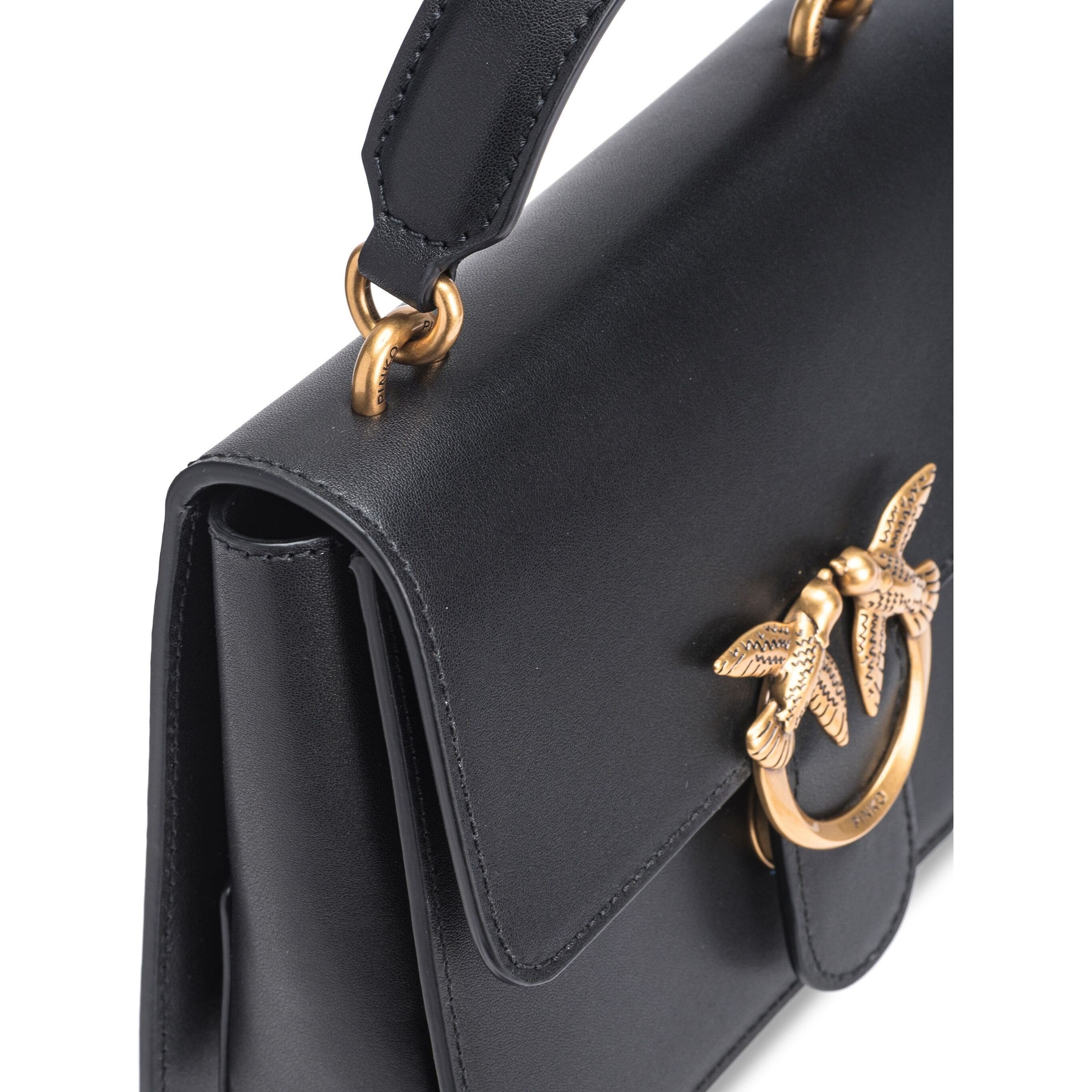 PINKO Pirkinių krepšys moterims, Juoda, Mini love tote bag 3