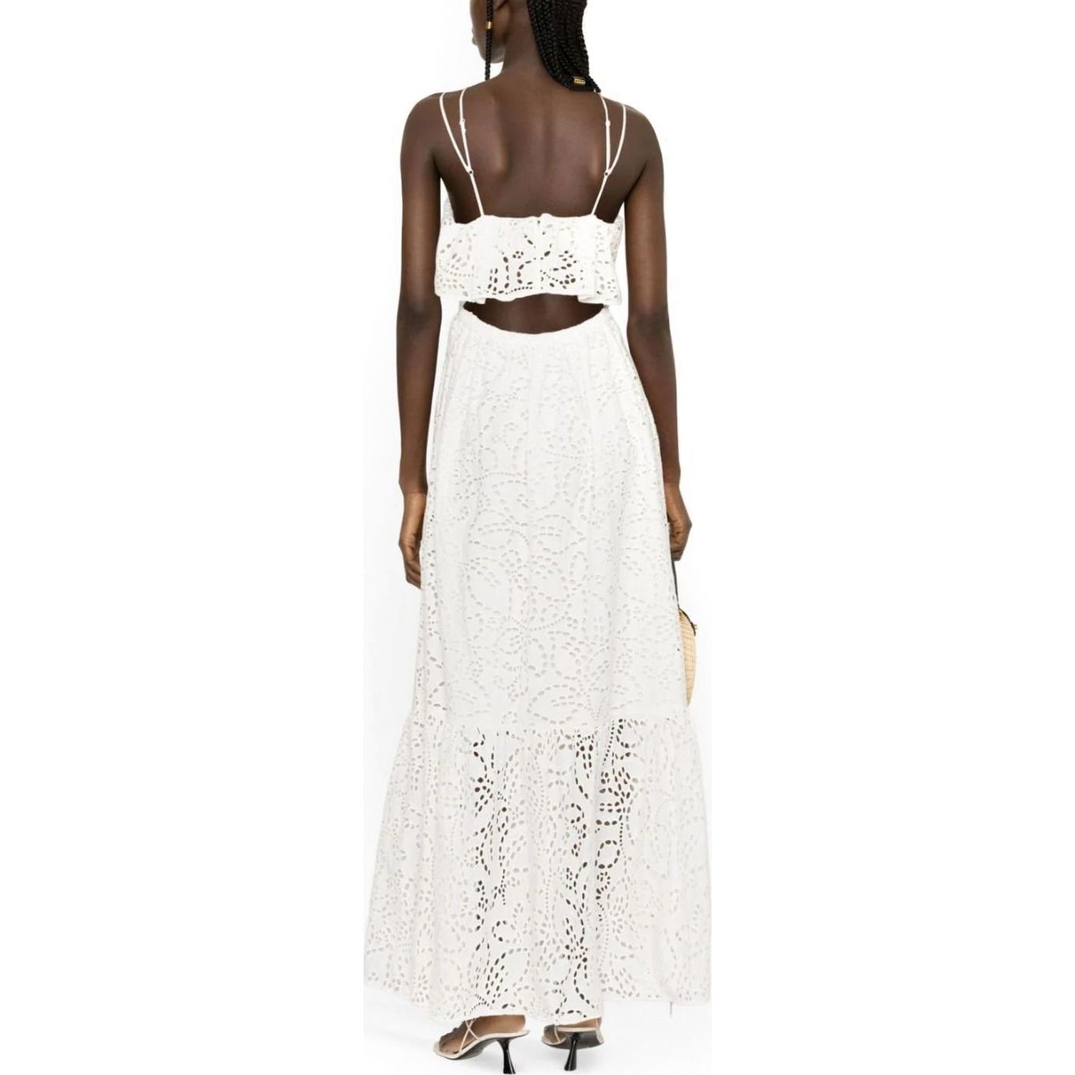 SELF PORTRAIT Maxi suknelė moterims, Balta, White broderie maxi dress 3