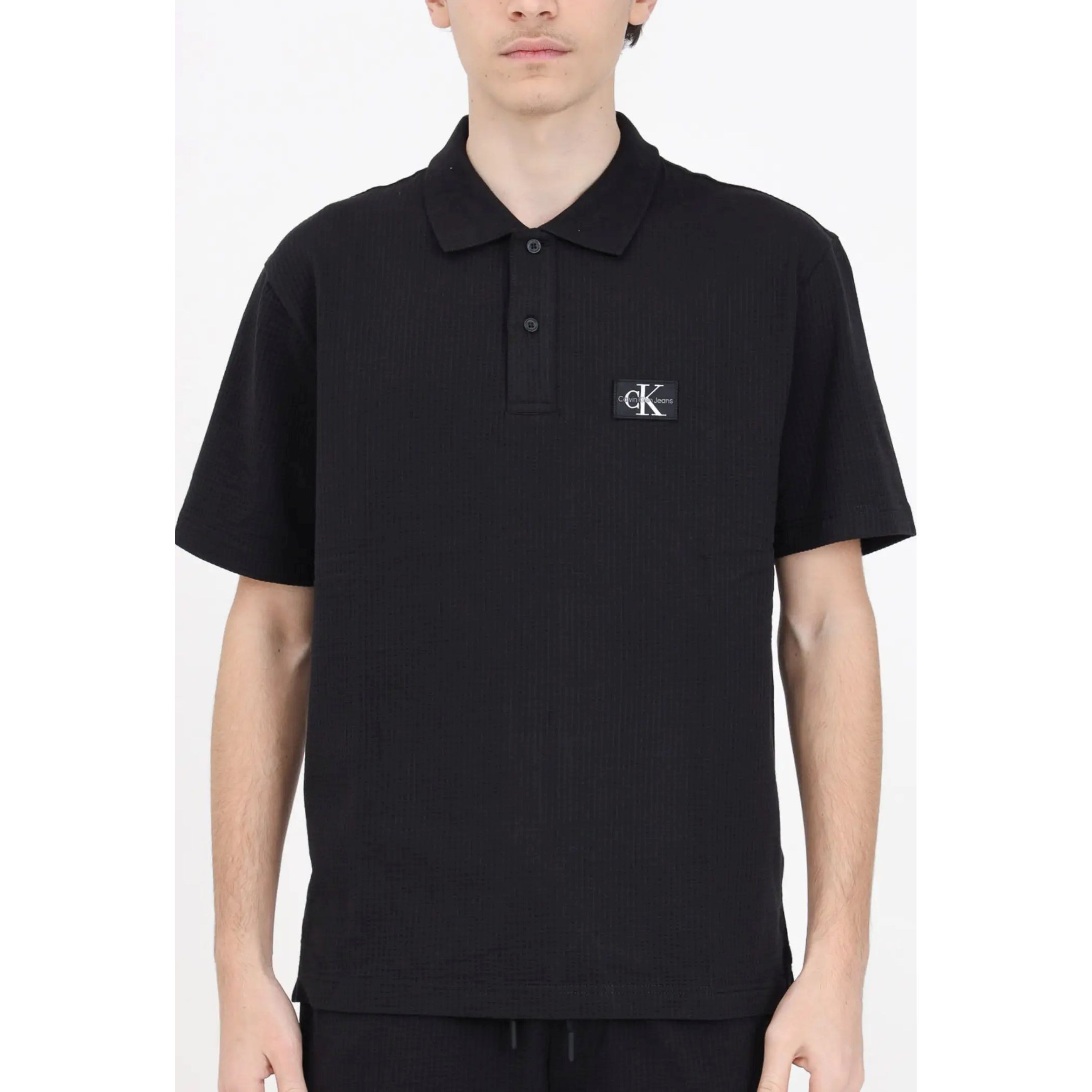 CALVIN KLEIN JEANS Polo marškiniai trumpos rank. vyrams, Juoda, S/s polo 4