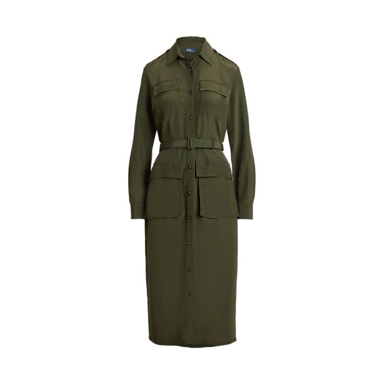 POLO RALPH LAUREN Midi suknelė moterims, Juoda, Shirt dress dresses