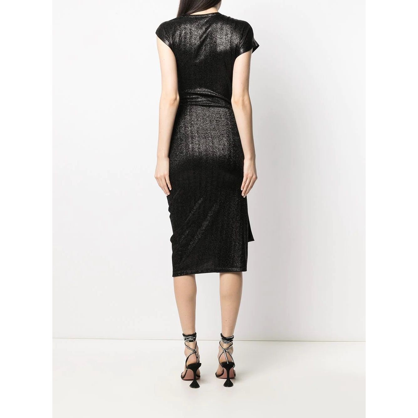 PACO RABANNE Midi suknelė moterims, Juoda, Asymmetric midi dress 4
