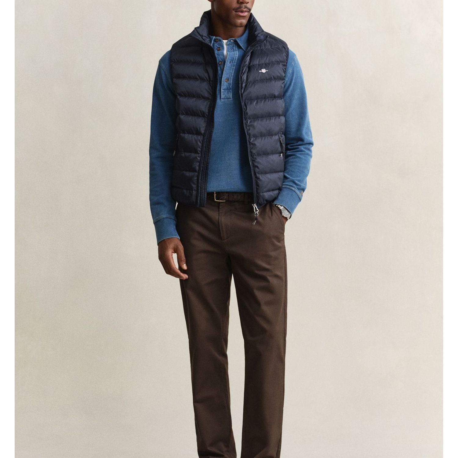 GANT Pūkinė liemenė vyrams, Mėlyna, Light down vest 5