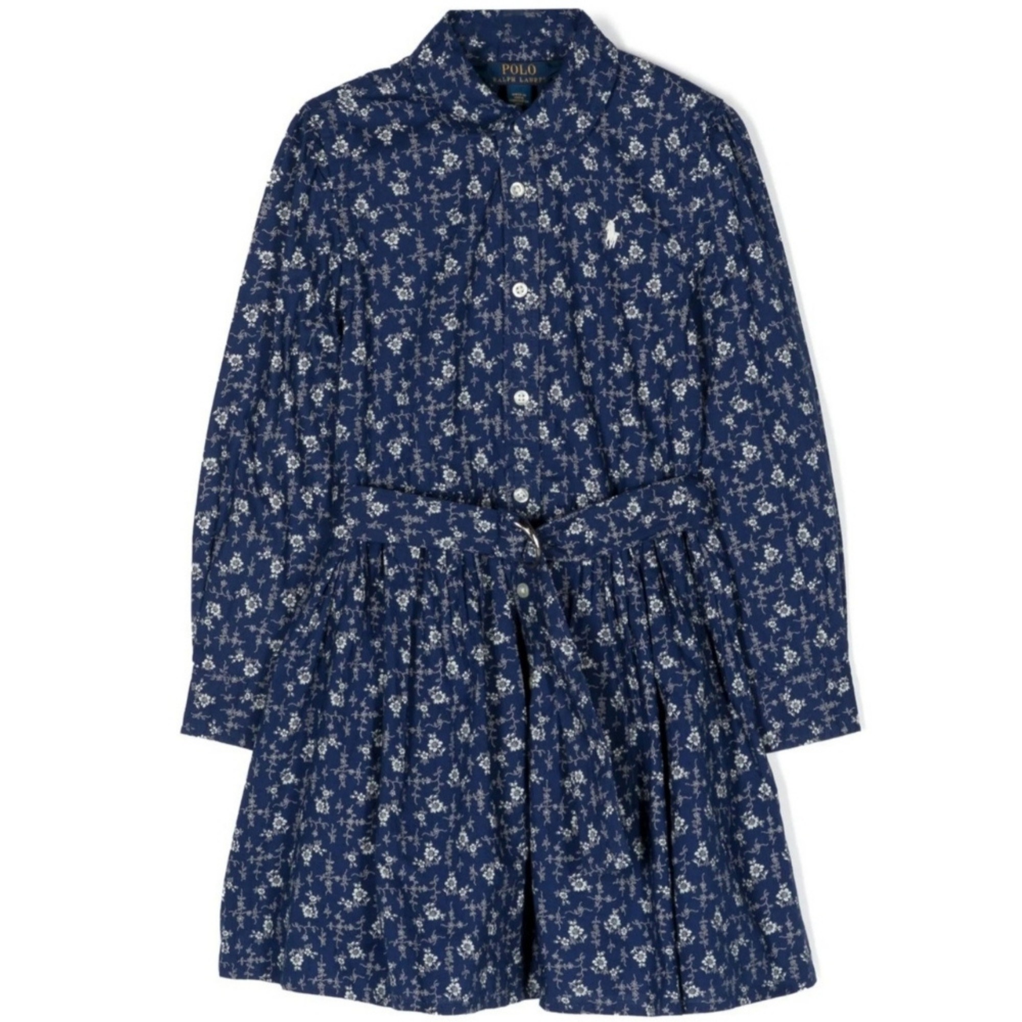 RALPH LAUREN KIDS Midi suknelė mergaitėms, Mėlyna, Hadlee shirted dress (7-16) 1