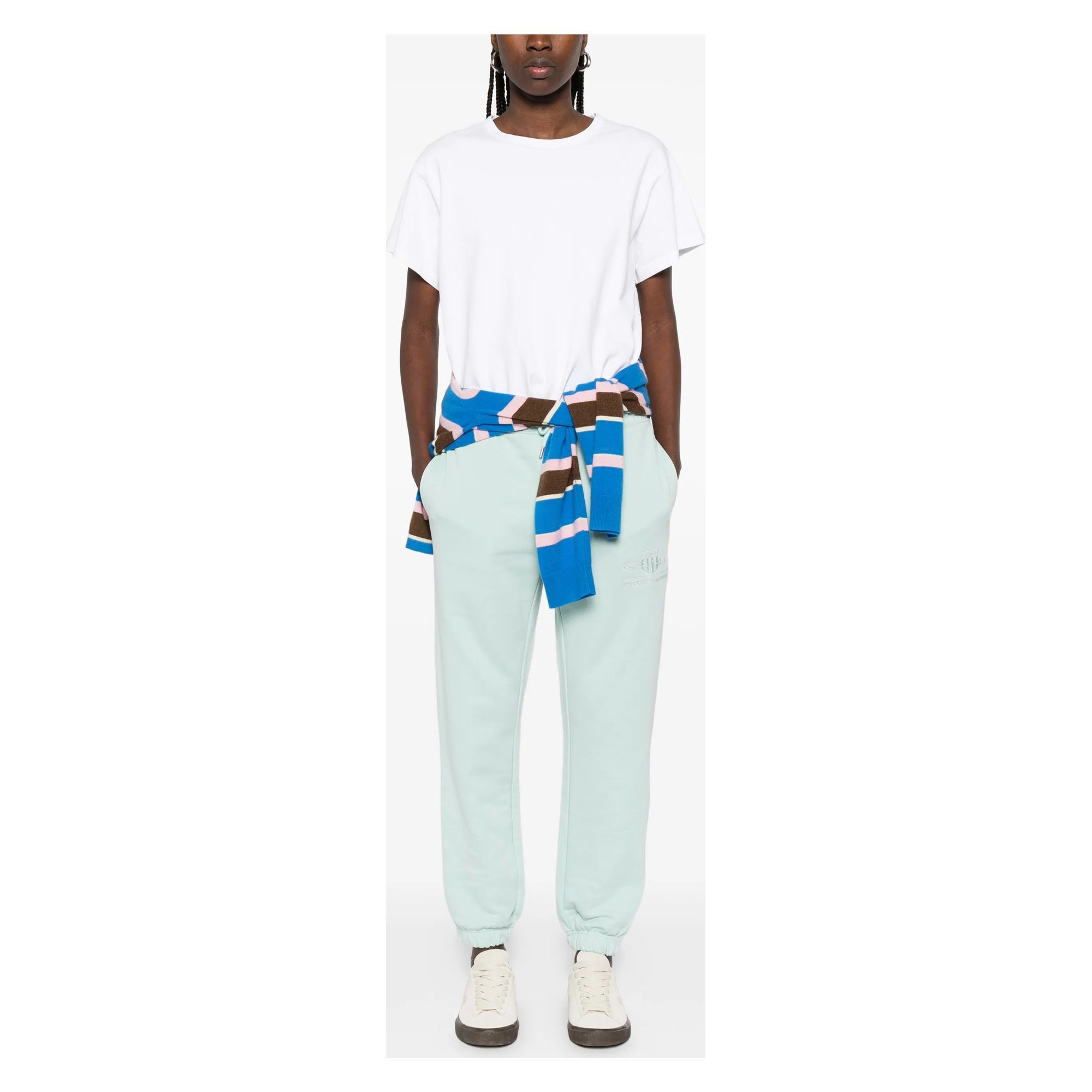 GANT Kelnės moterims, Mėlyna, REG TONAL SHIELD SWEATPANTS 2