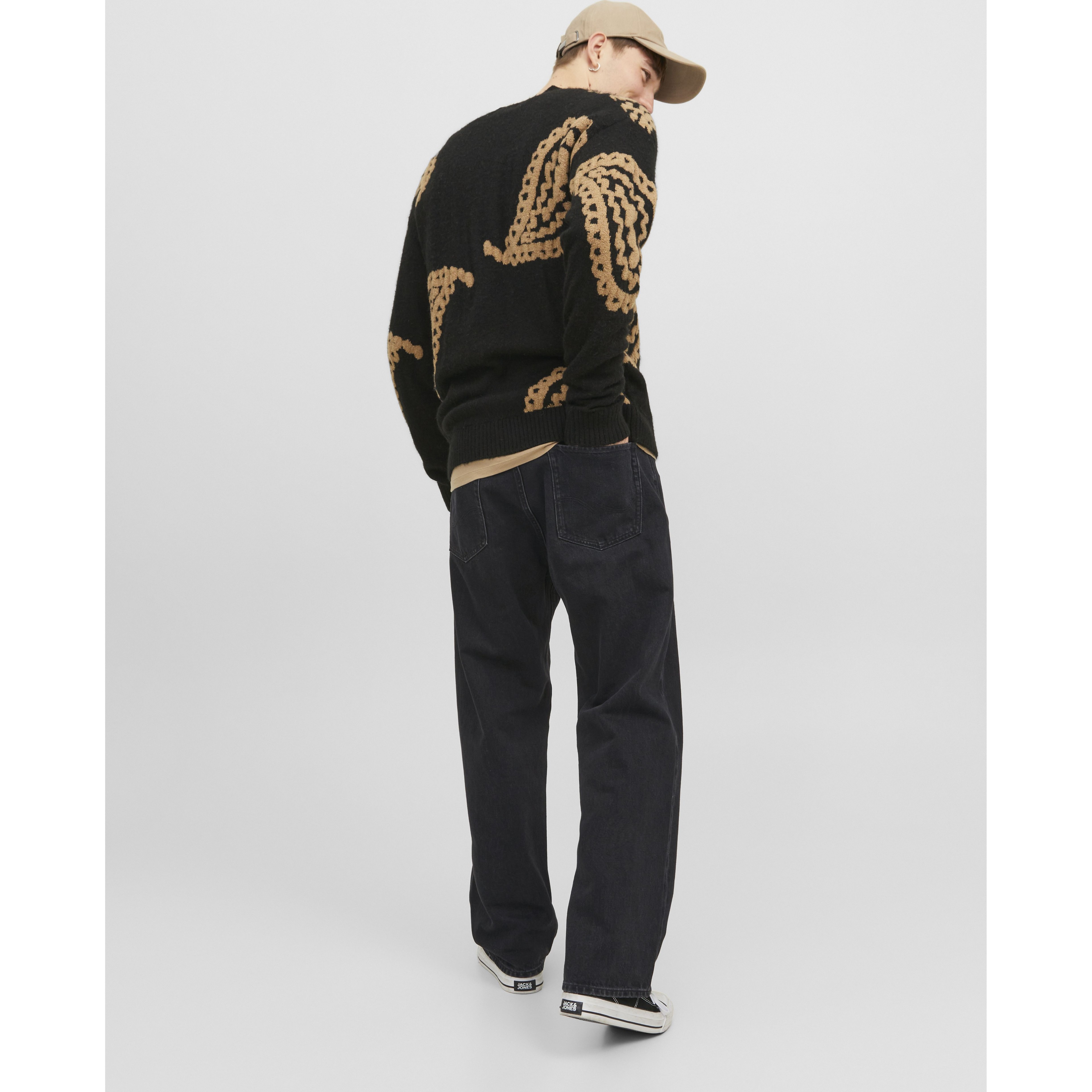 JACK & JONES Platūs džinsai vyrams, Juoda, JJIALEX JJORIGINAL SBD 6