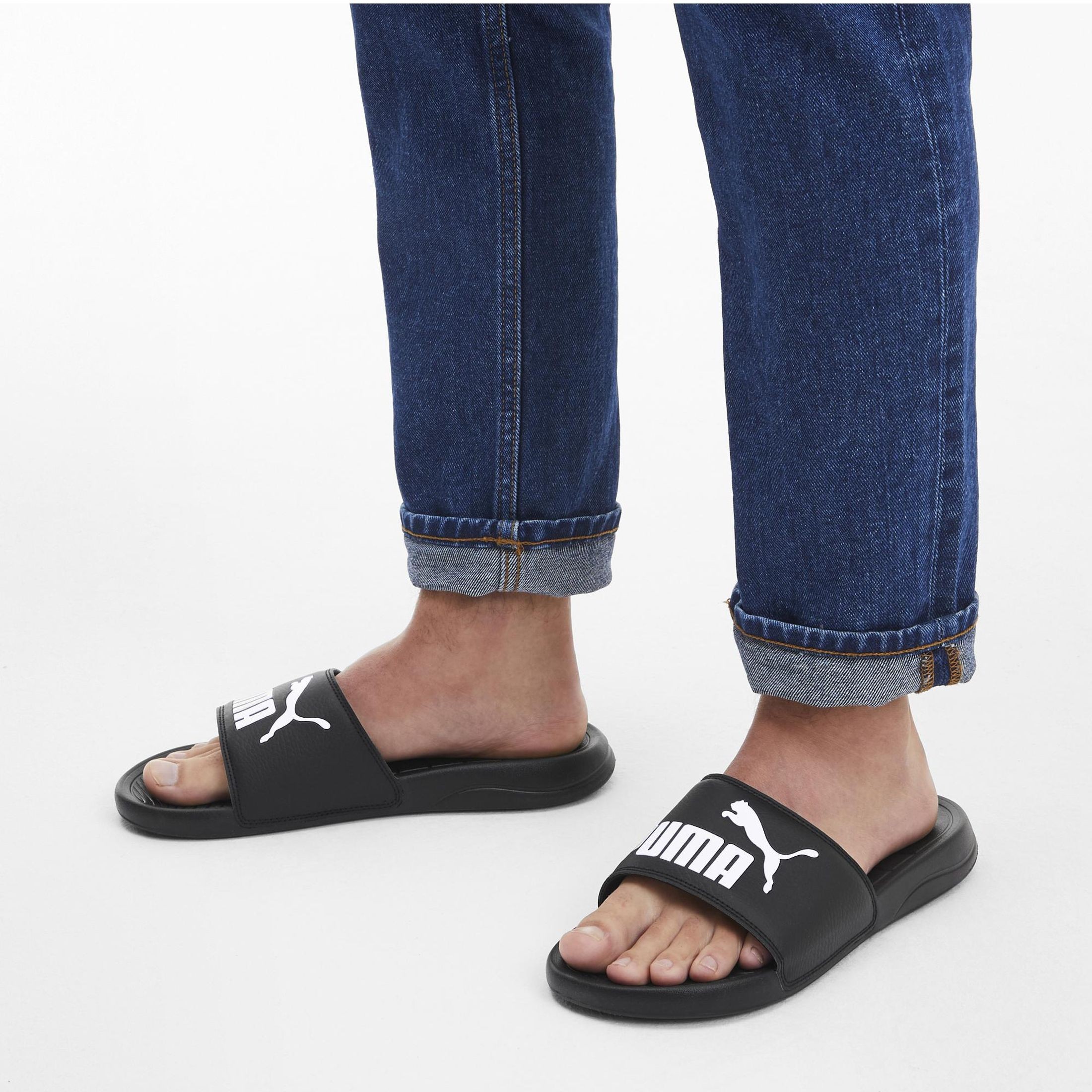 PUMA Guminės šlepetės vyrams, Juoda, Popcat slides 7