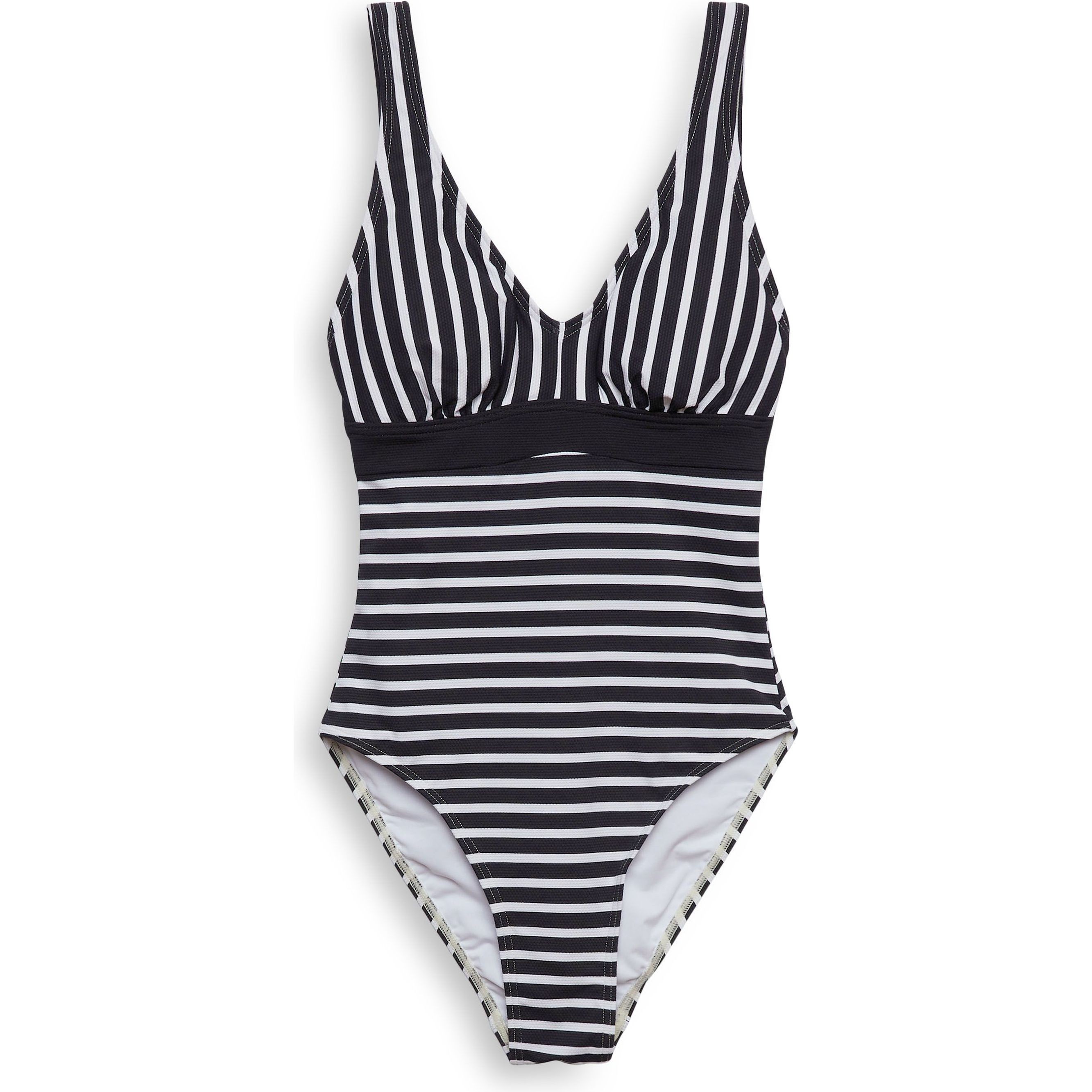 ESPRIT Maudymosi kostiumėlis moterims, Juoda, Striped swimsuit 1