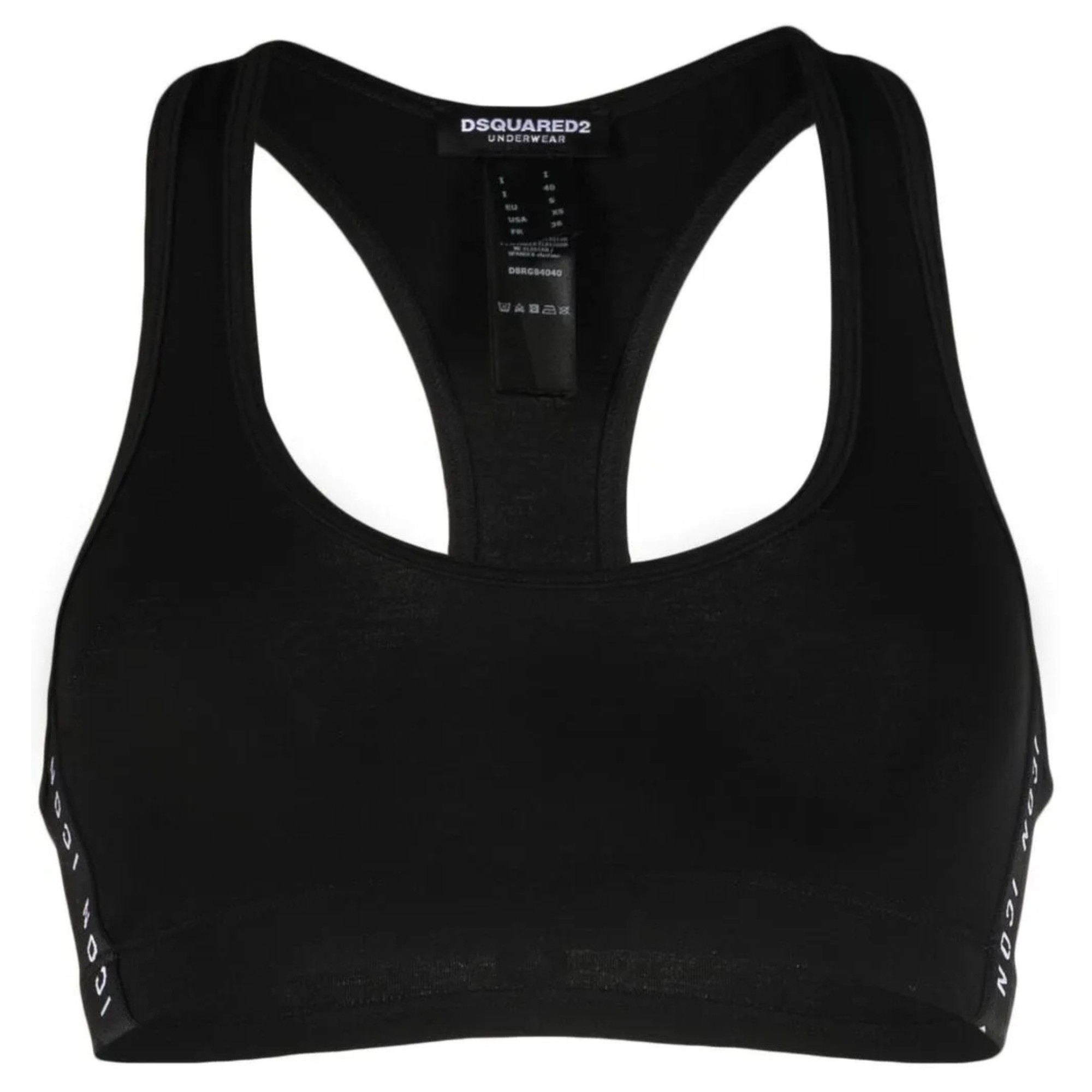 DSQUARED2 UNDERWEAR Sportinė liemenėlė moterims, Juoda, Sport bra 1