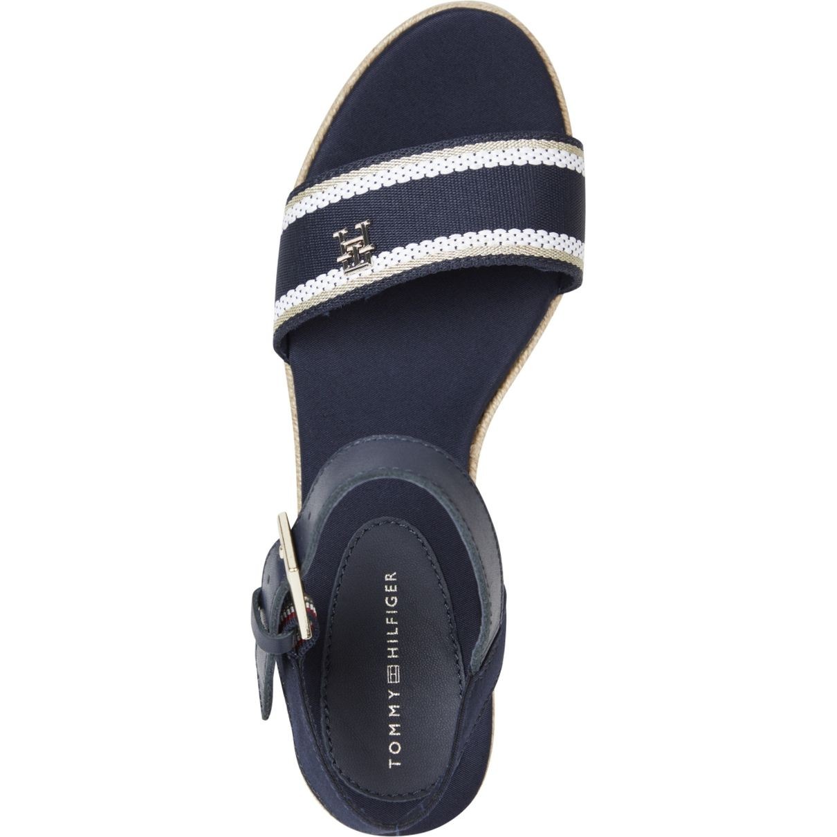 TOMMY HILFIGER Basutės moterims, Mėlyna, Webbing wedge sandal 3