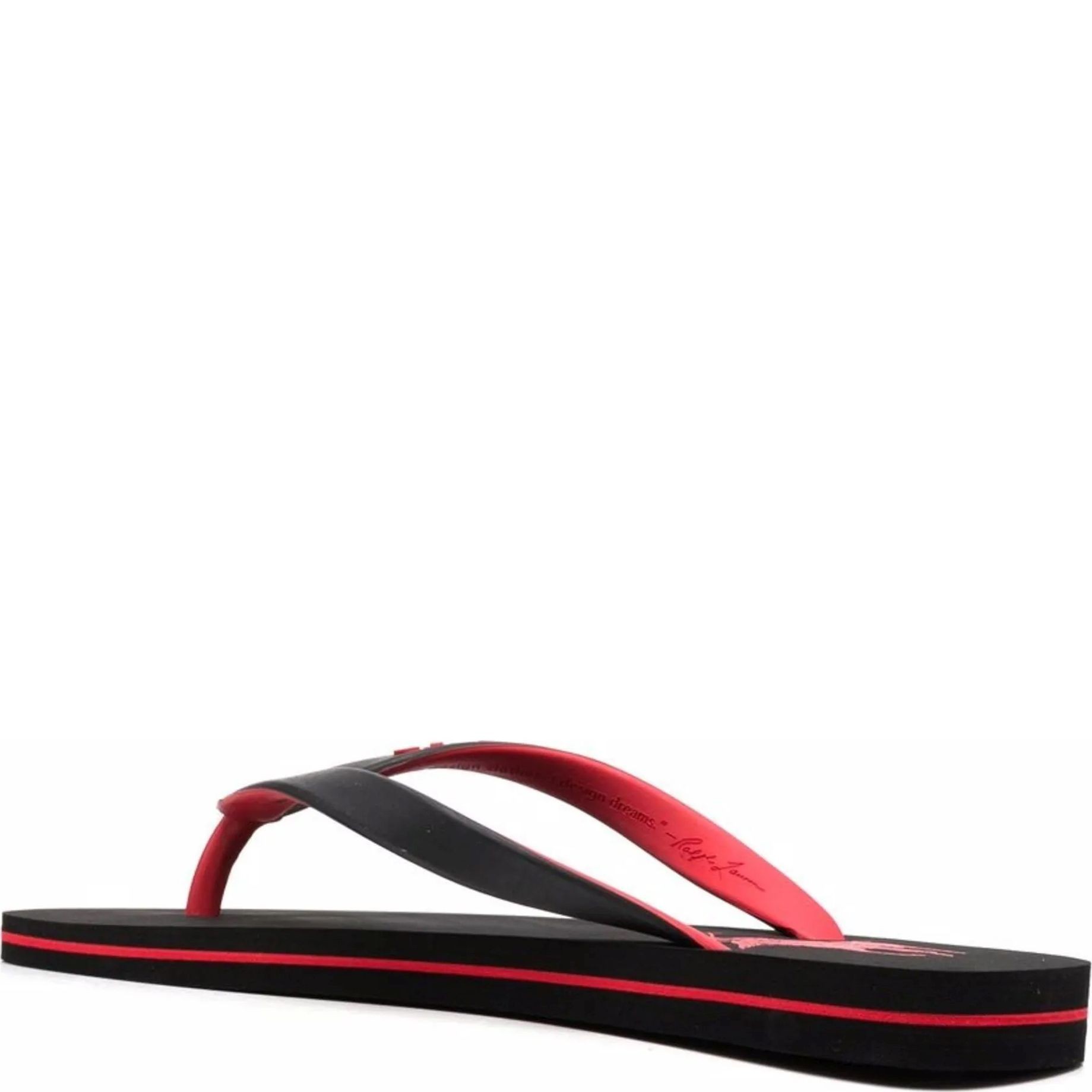POLO RALPH LAUREN Pliažo šlepetės per pirštą vyrams, Juoda, Patch flip flops 3