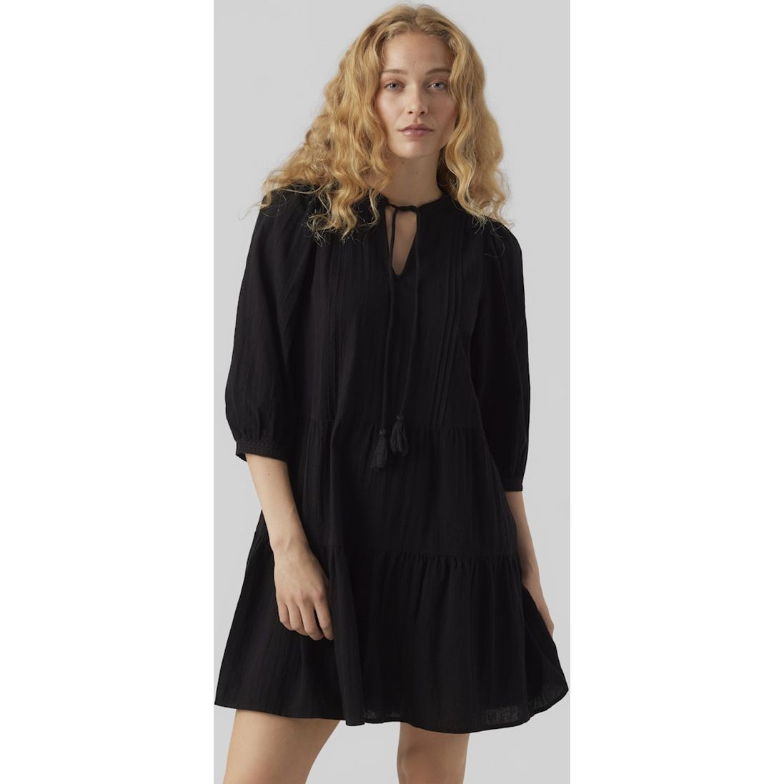 VERO MODA Mini suknelė moterims, Juoda, VMPRETTY 3/4 TUNIC W 4