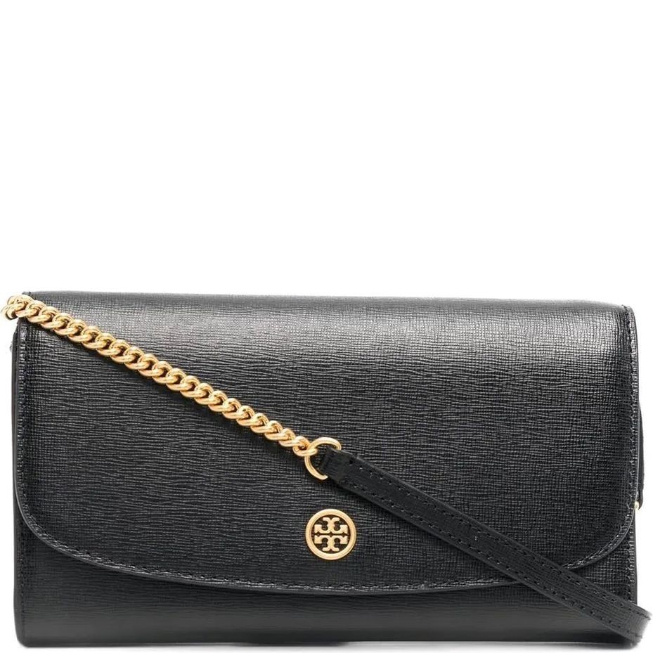 TORY BURCH Piniginė moterims, Juoda, Robinson chain wallet 1