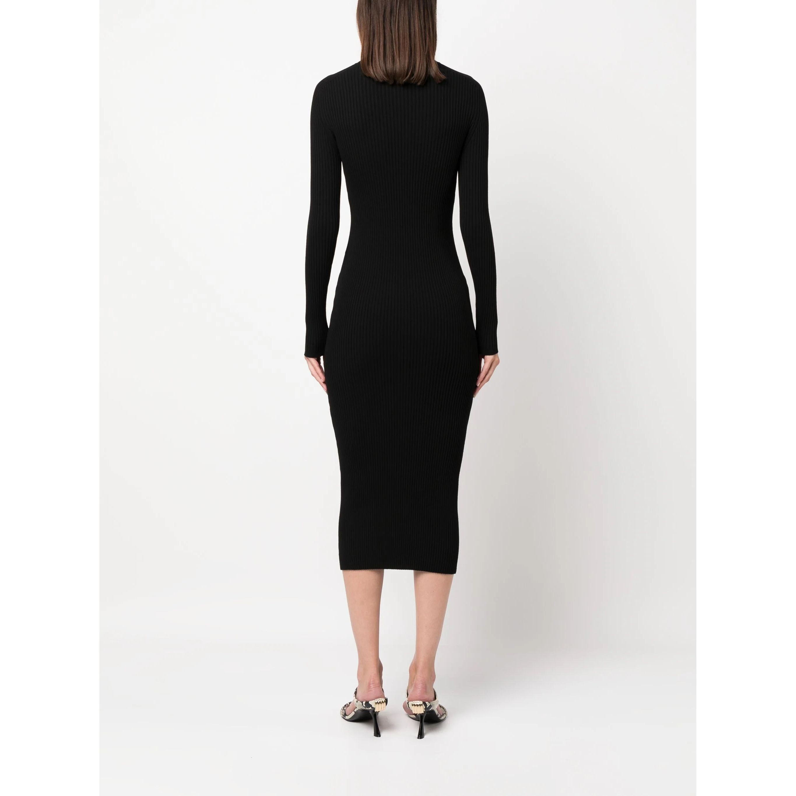 PAROSH Megzta suknelė moterims, Juoda, Reise dress 3