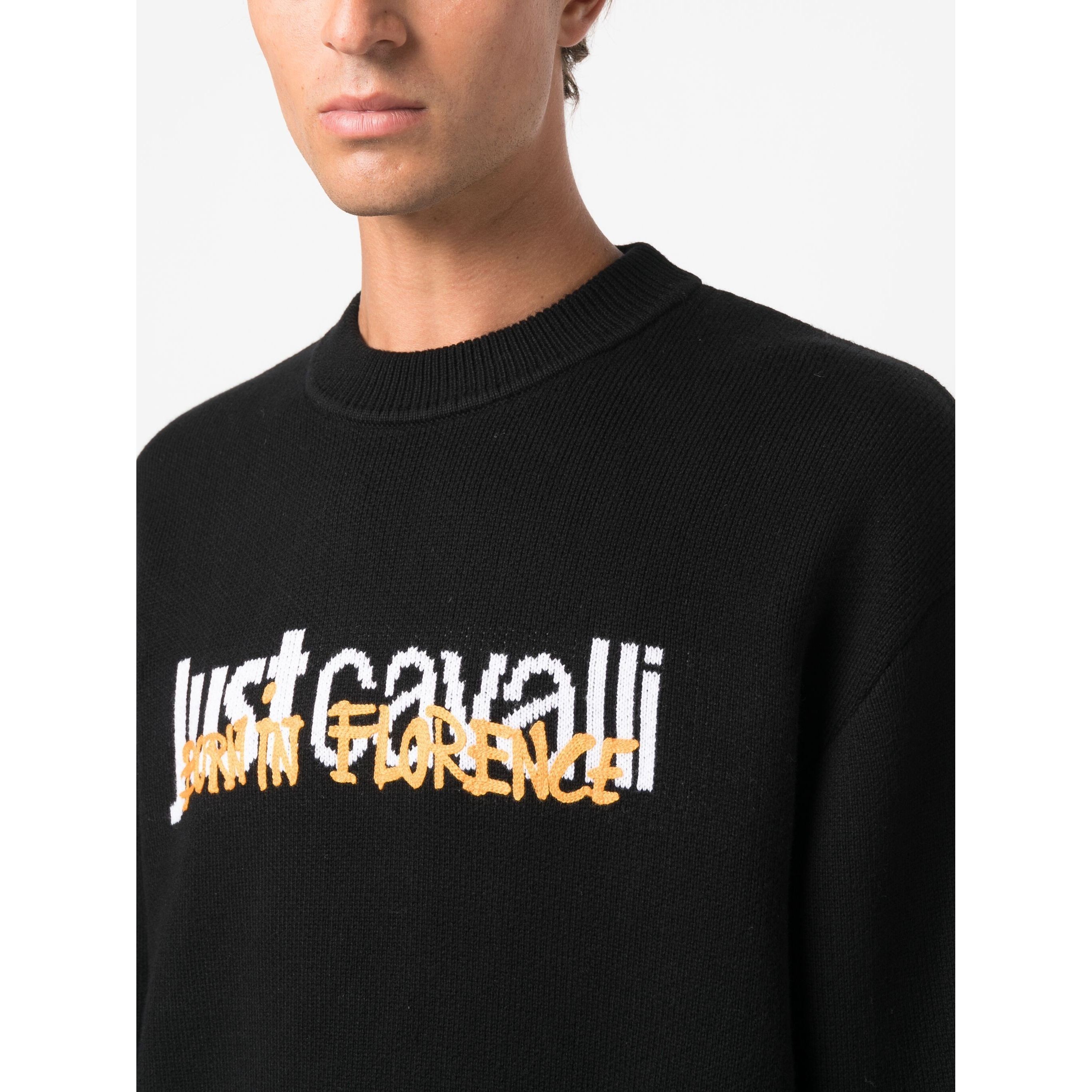 JUST CAVALLI Sportinis nertinis vyrams, Juoda, Logo sweatshirt 4