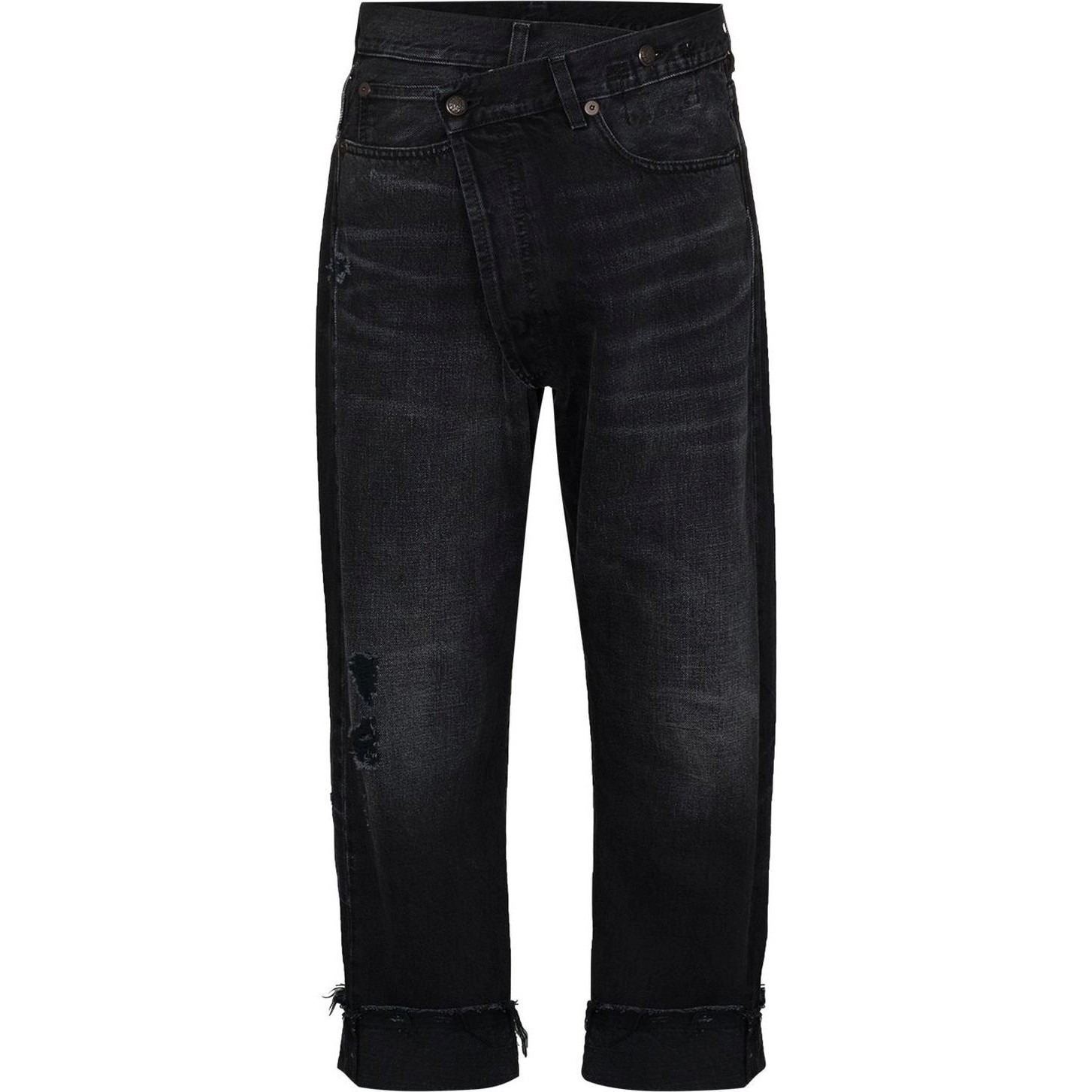 R13 Tiesūs džinsai moterims, Juoda, Cross over jean