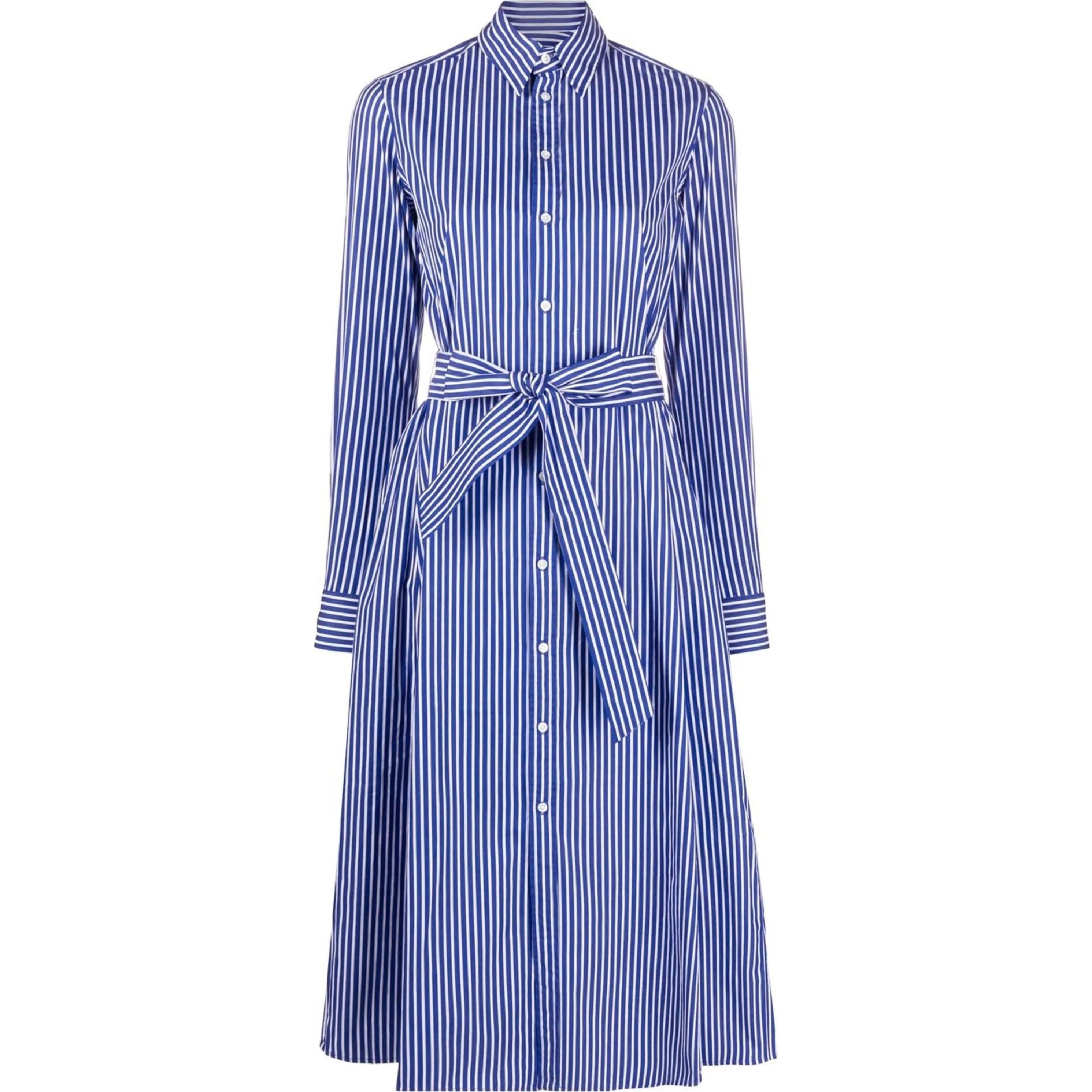 POLO RALPH LAUREN Midi suknelė moterims, Mėlyna, Long sleeve day dress