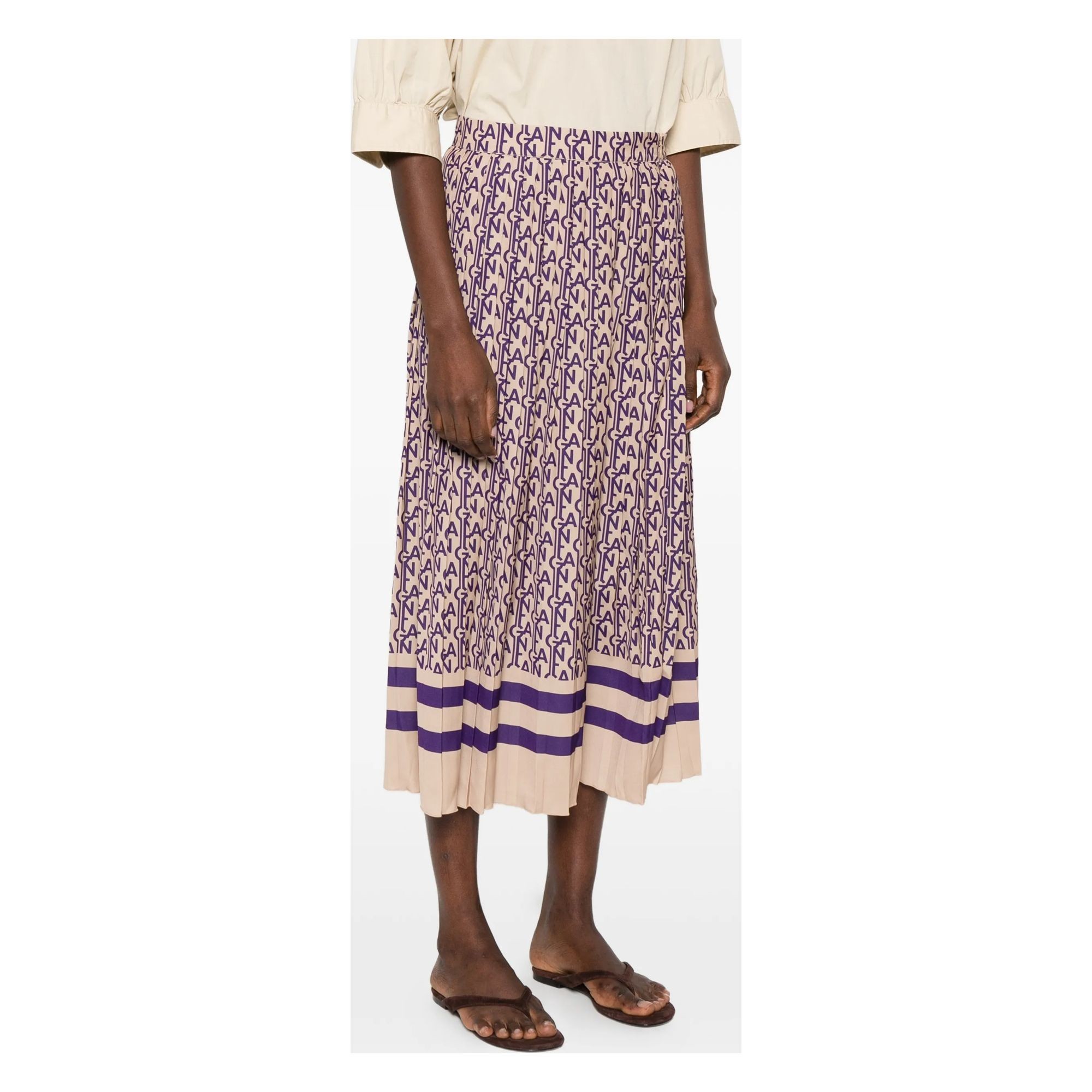 GANT Midi sijonas moterims, Violetinė, Monogram print skirt 3