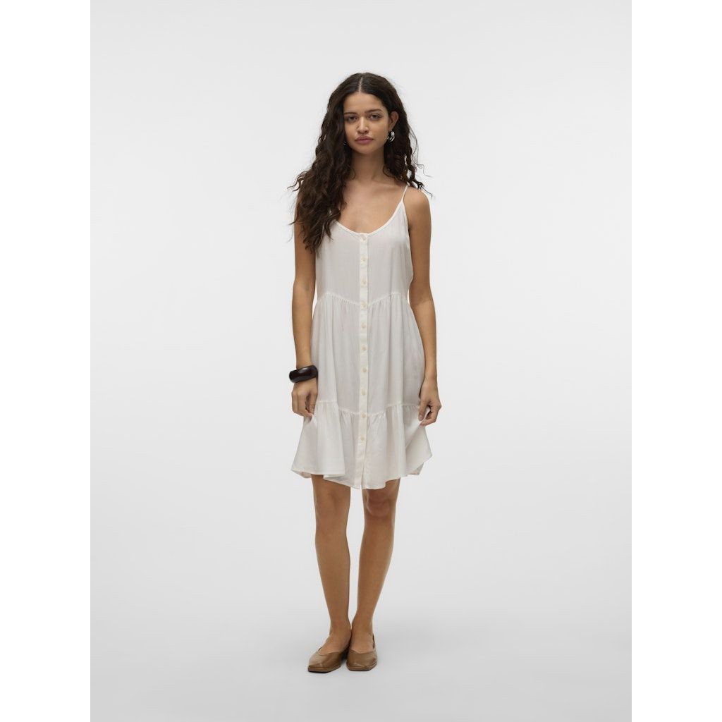 VERO MODA Mini suknelė moterims, Balta, Bumpy short singlet dress 4