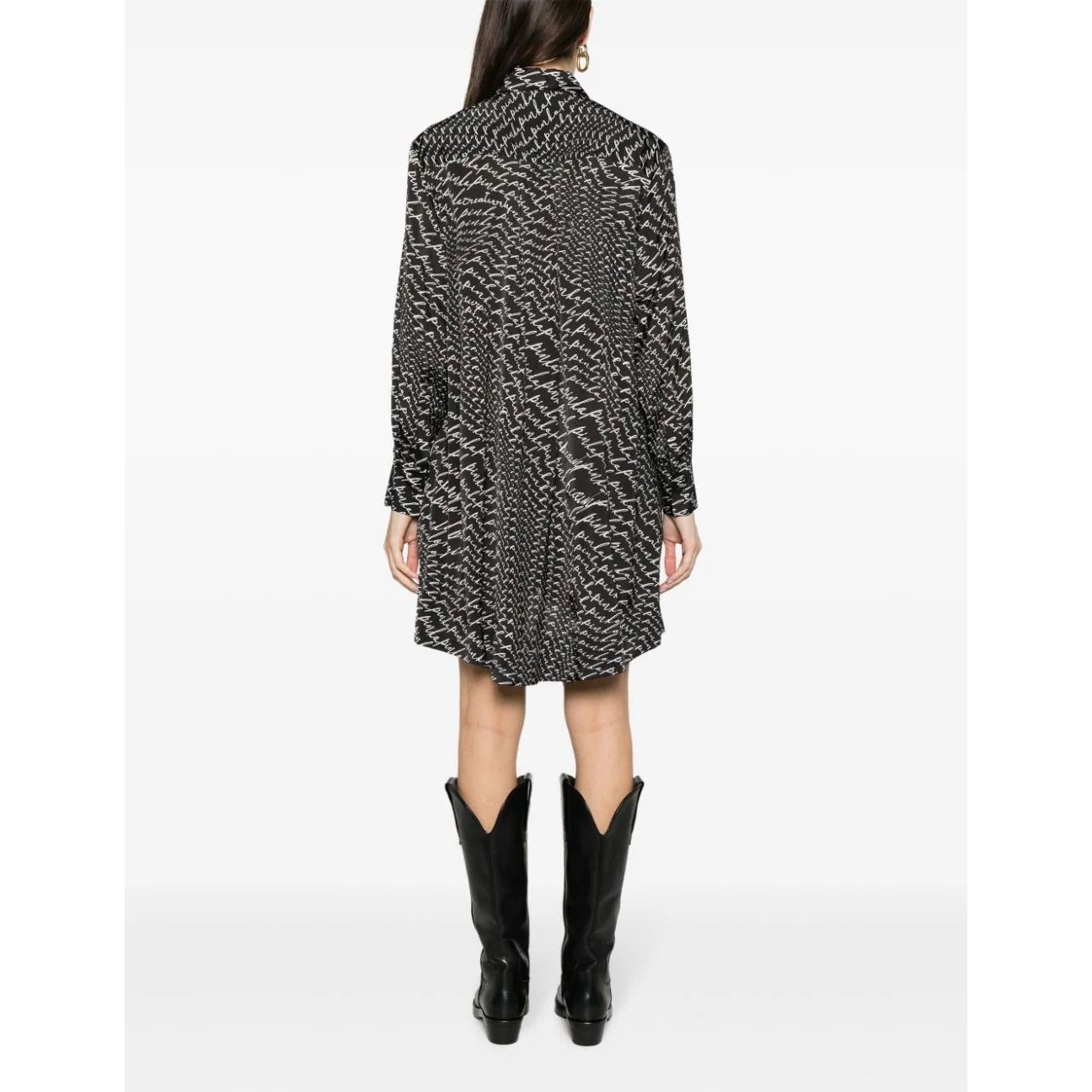PINKO Midi suknelė moterims, Juoda, Asterix dress twill 3