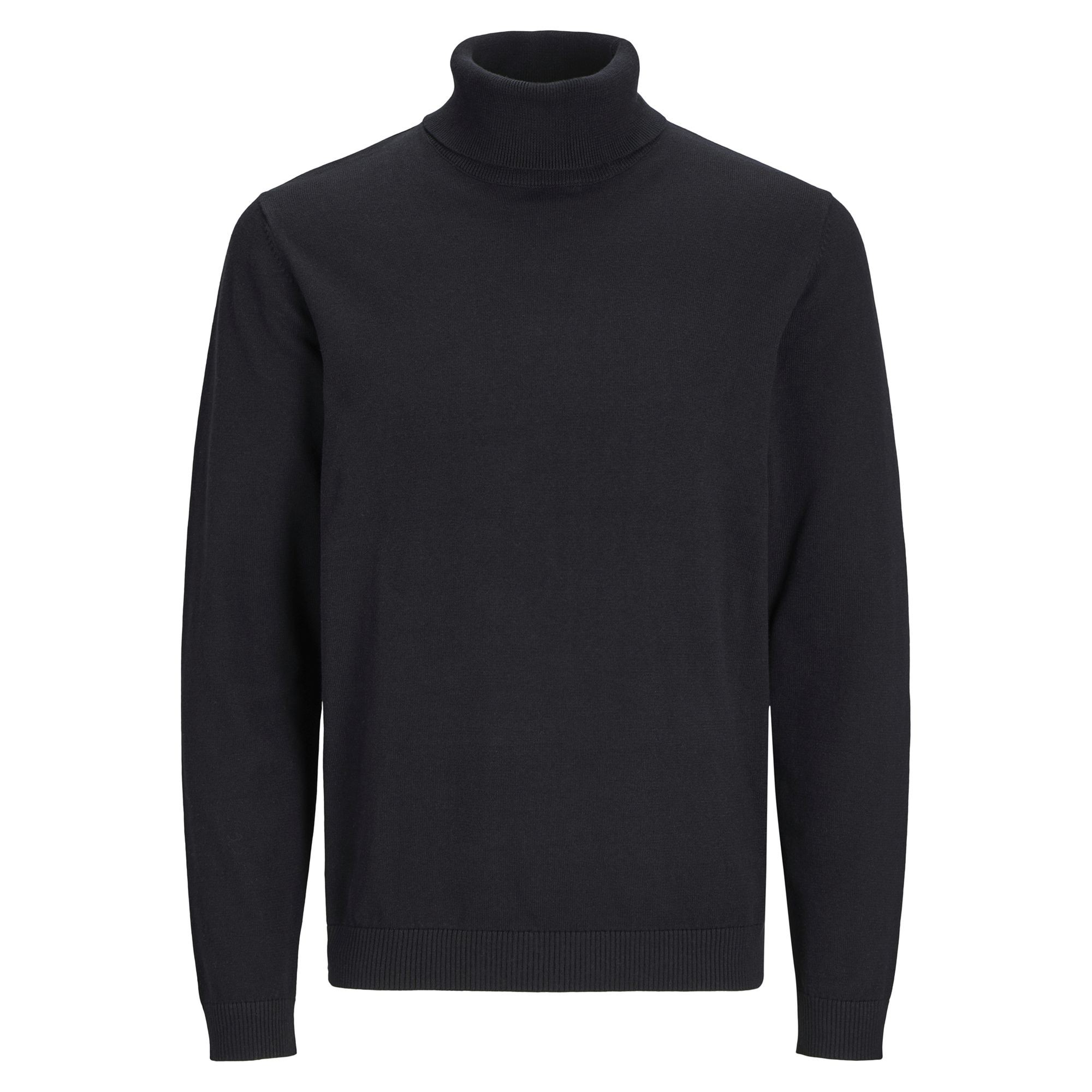 JACK & JONES Megztinis su kaklu vyrams, Juoda, BASIC KNIT 1
