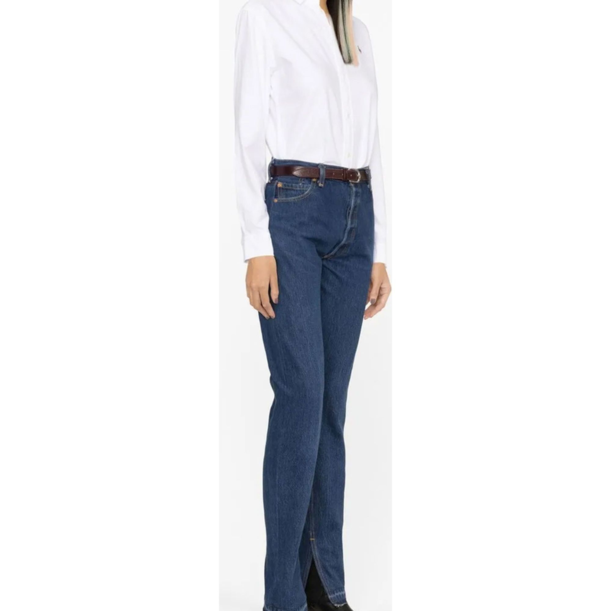POLO RALPH LAUREN Marškiniai ilgomis rankovėmis moterims, Balta, Long sleeve button front shirt 3