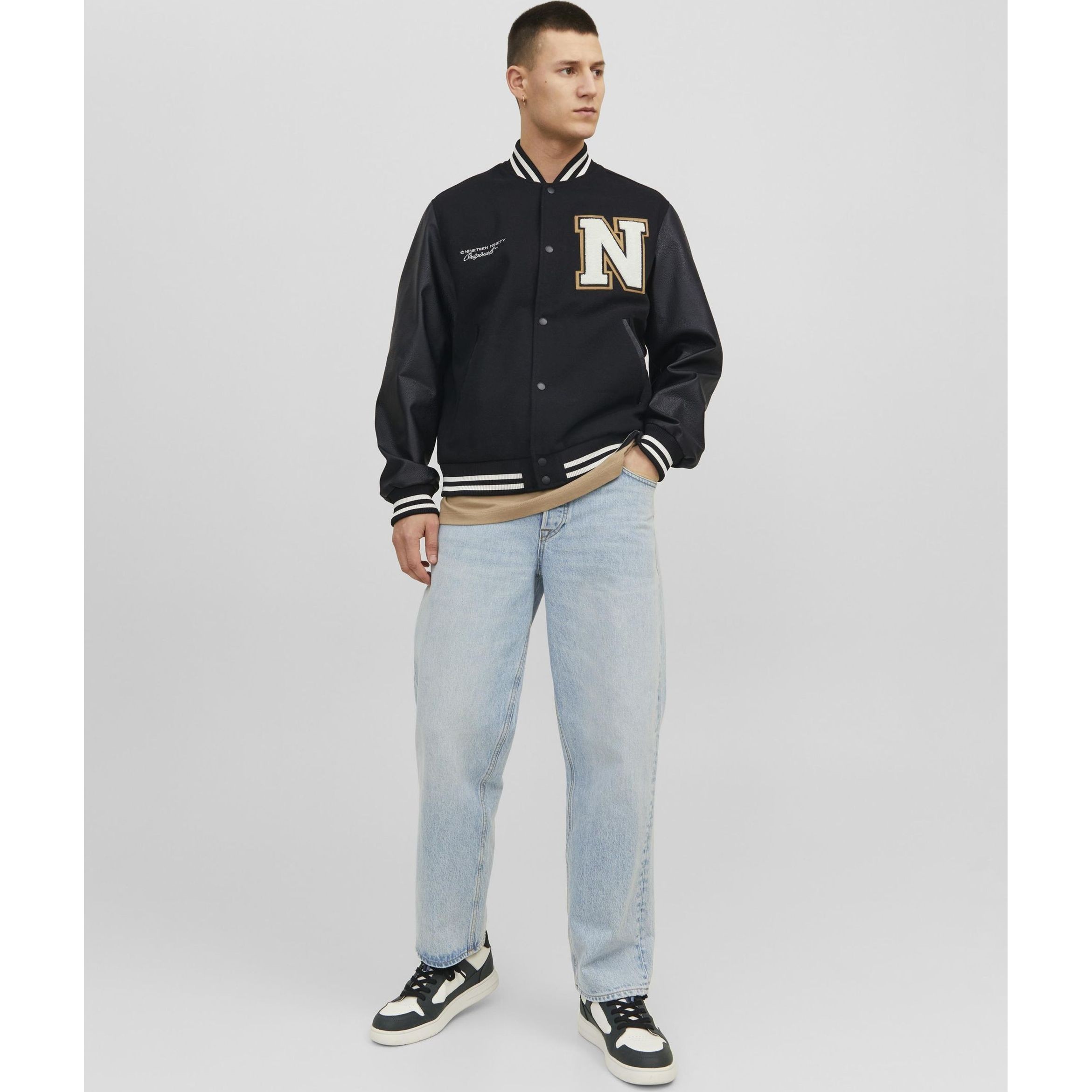 JACK & JONES Striukė vyrams, Juoda, JORCOLLEGE WOOL BLEND 4