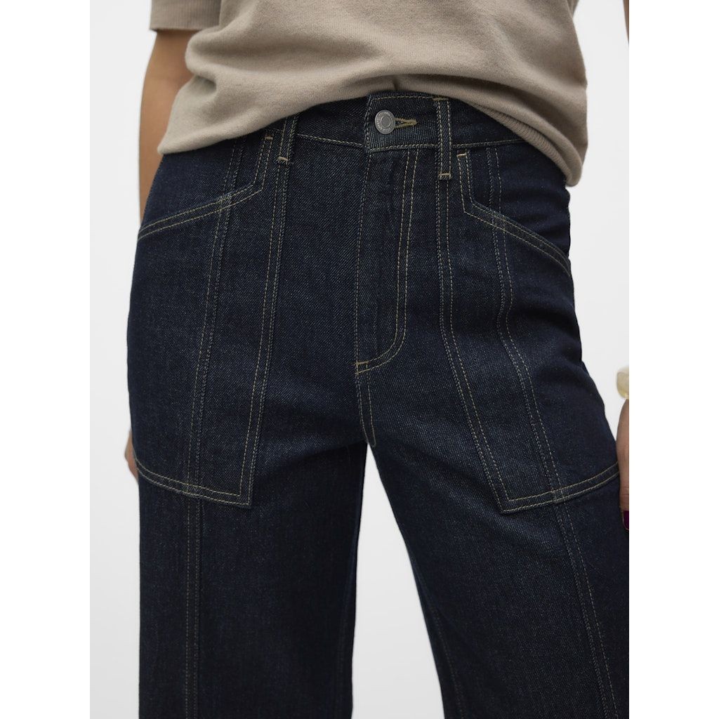VERO MODA Platūs džinsai moterims, Mėlyna, Kathy wide jeans 7
