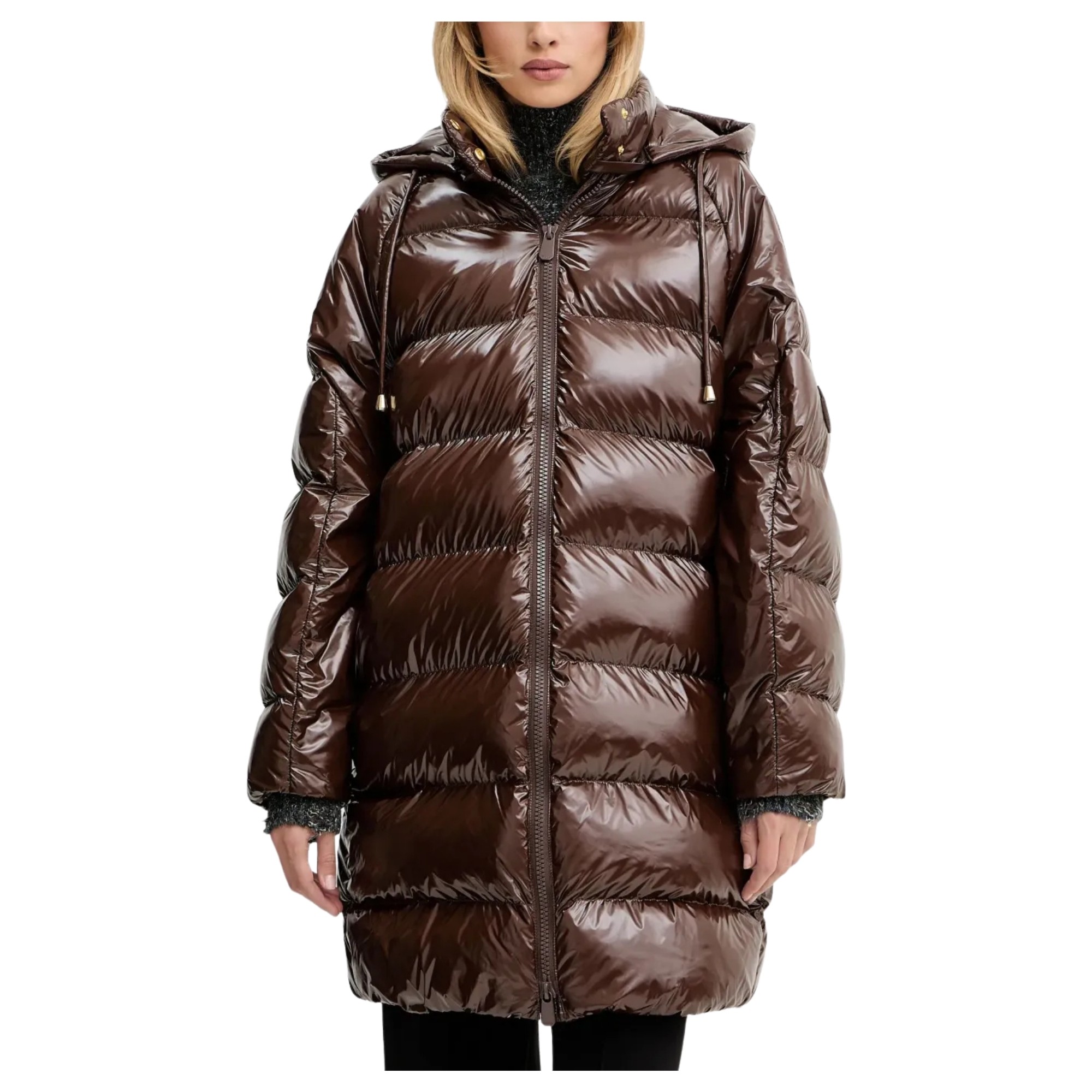 PINKO Pūkinė striukė moterims, Ruda, Burro quilted jacket 1