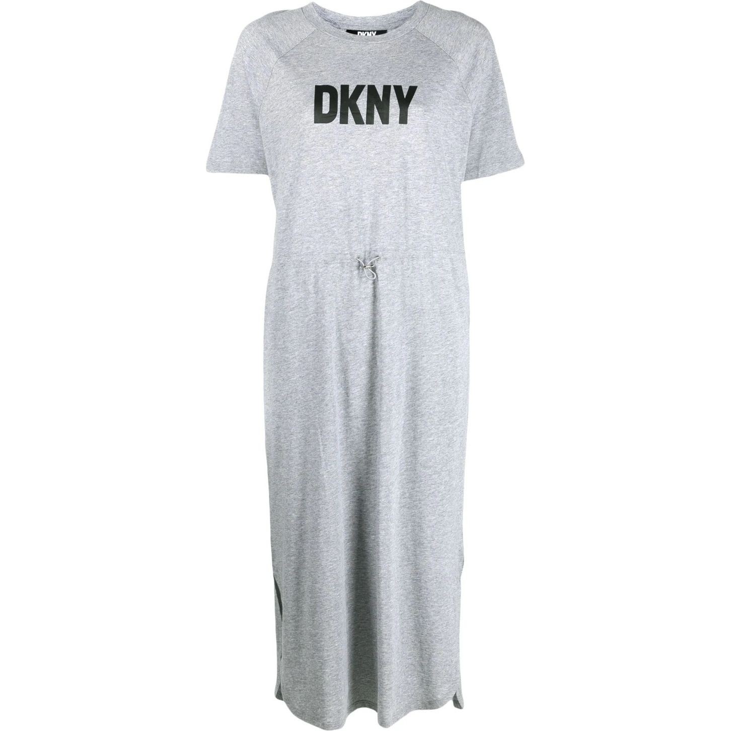 DKNY Midi suknelė moterims, Pilka, Logo drawstring dress 1