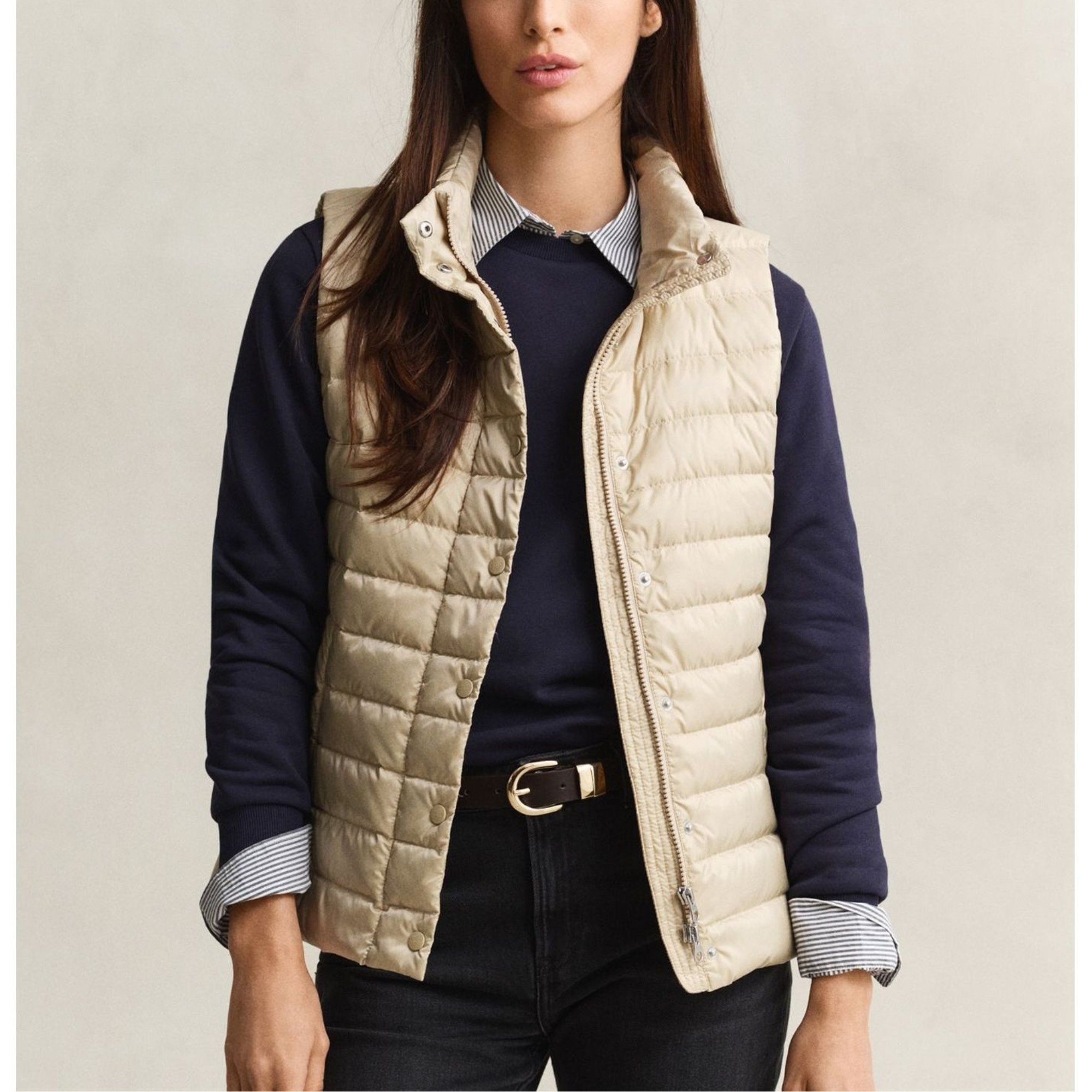 GANT Pūkinė liemenė moterims, Smėlio, Light down vest 2