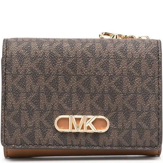 MICHAEL KORS Piniginė moterims, Ruda, MD flap trifold wallet 1