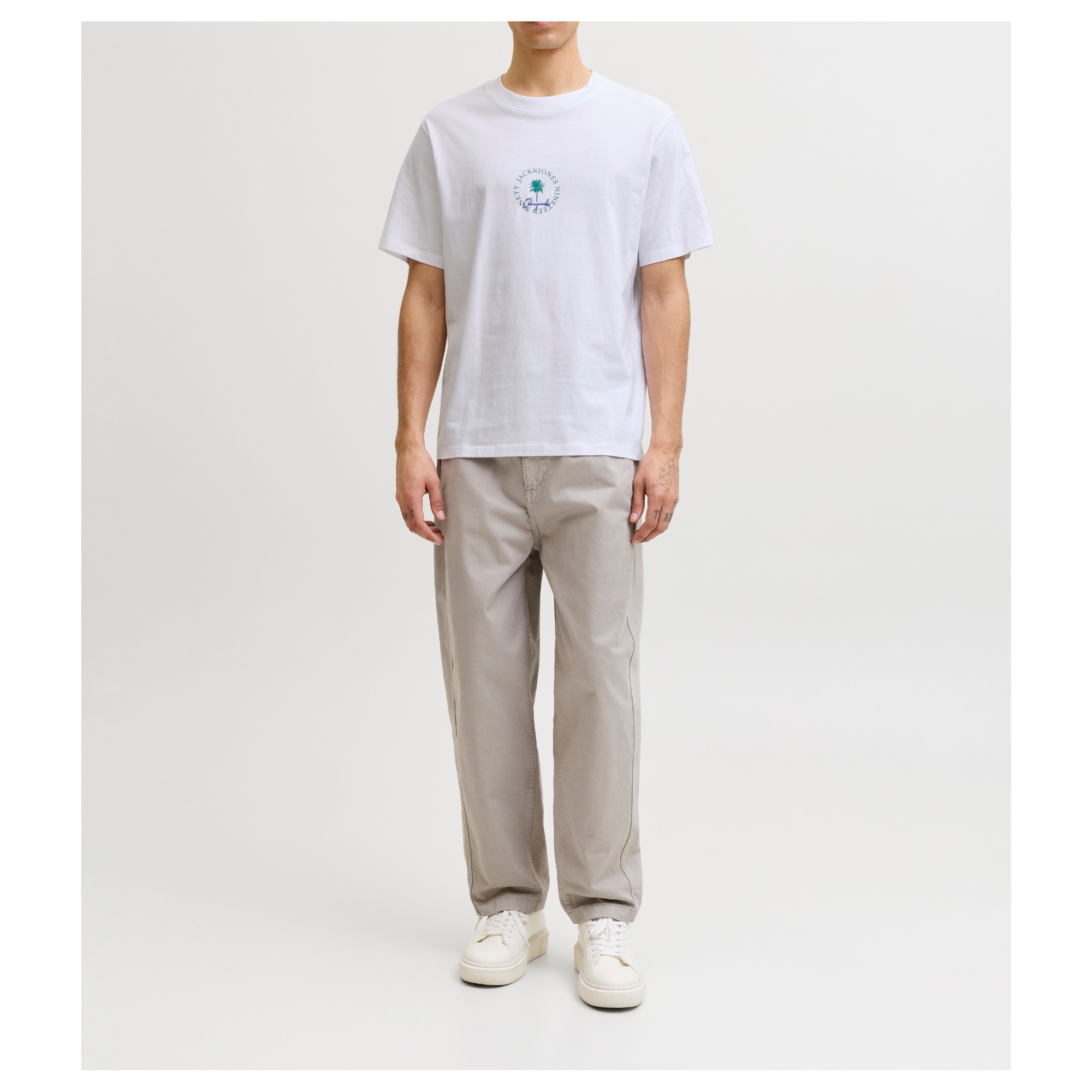 JACK & JONES Marškinėliai vyrams, Balta, Hyeres minimal 4
