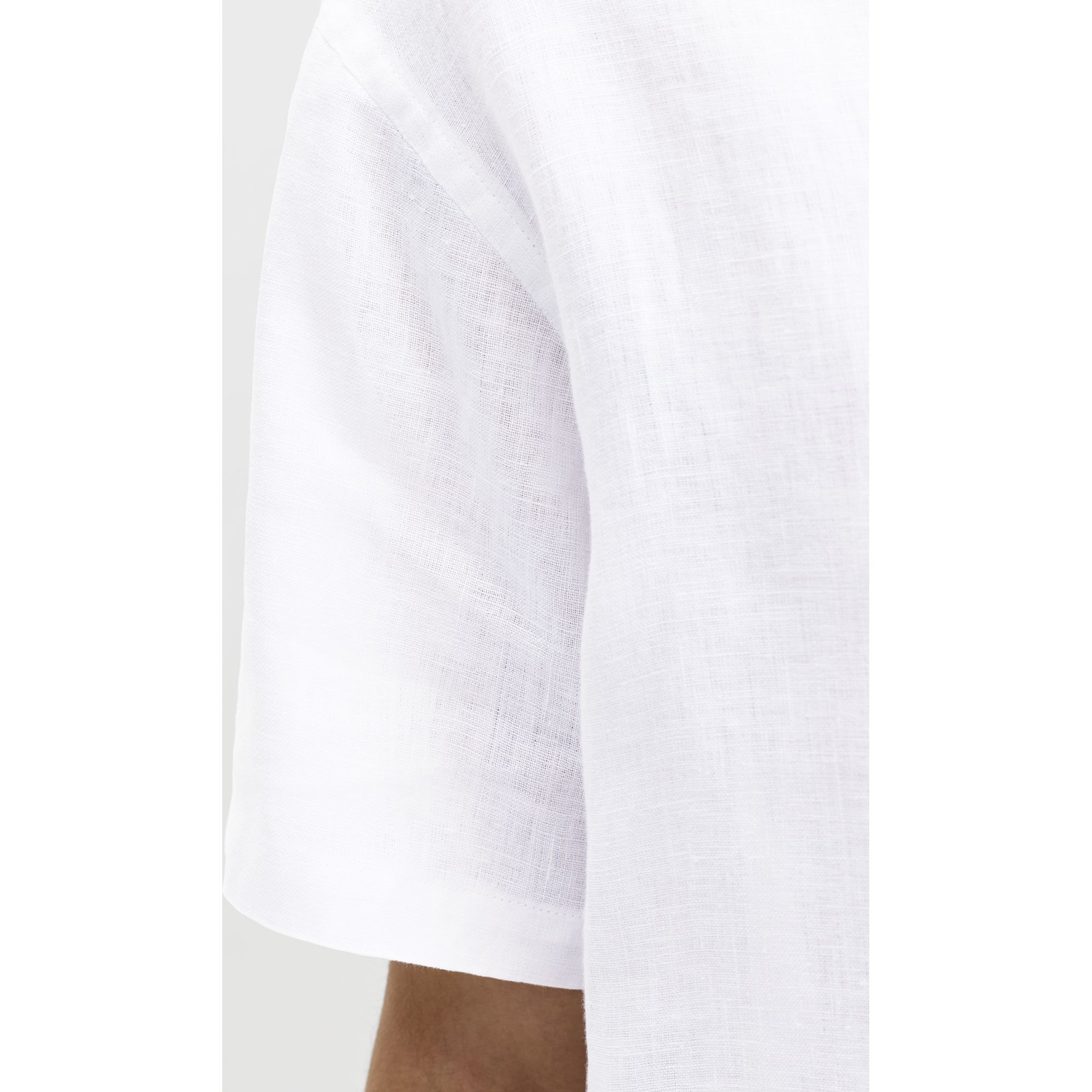 JACK & JONES Marškiniai trump. rankovėmis vyrams, Balta, Lawrence linen resort 4