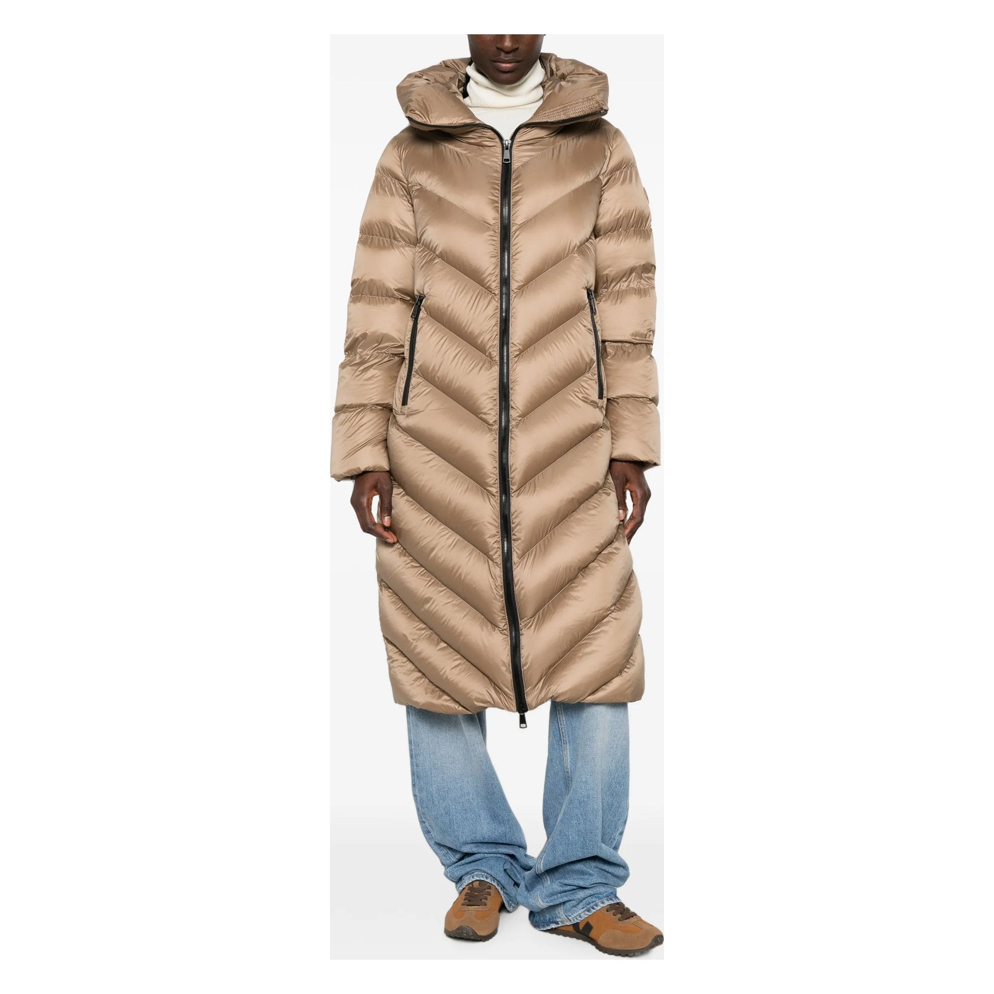 SERGIO MORETTI Pūkinė striukė moterims, Smėlio, Jackets 2