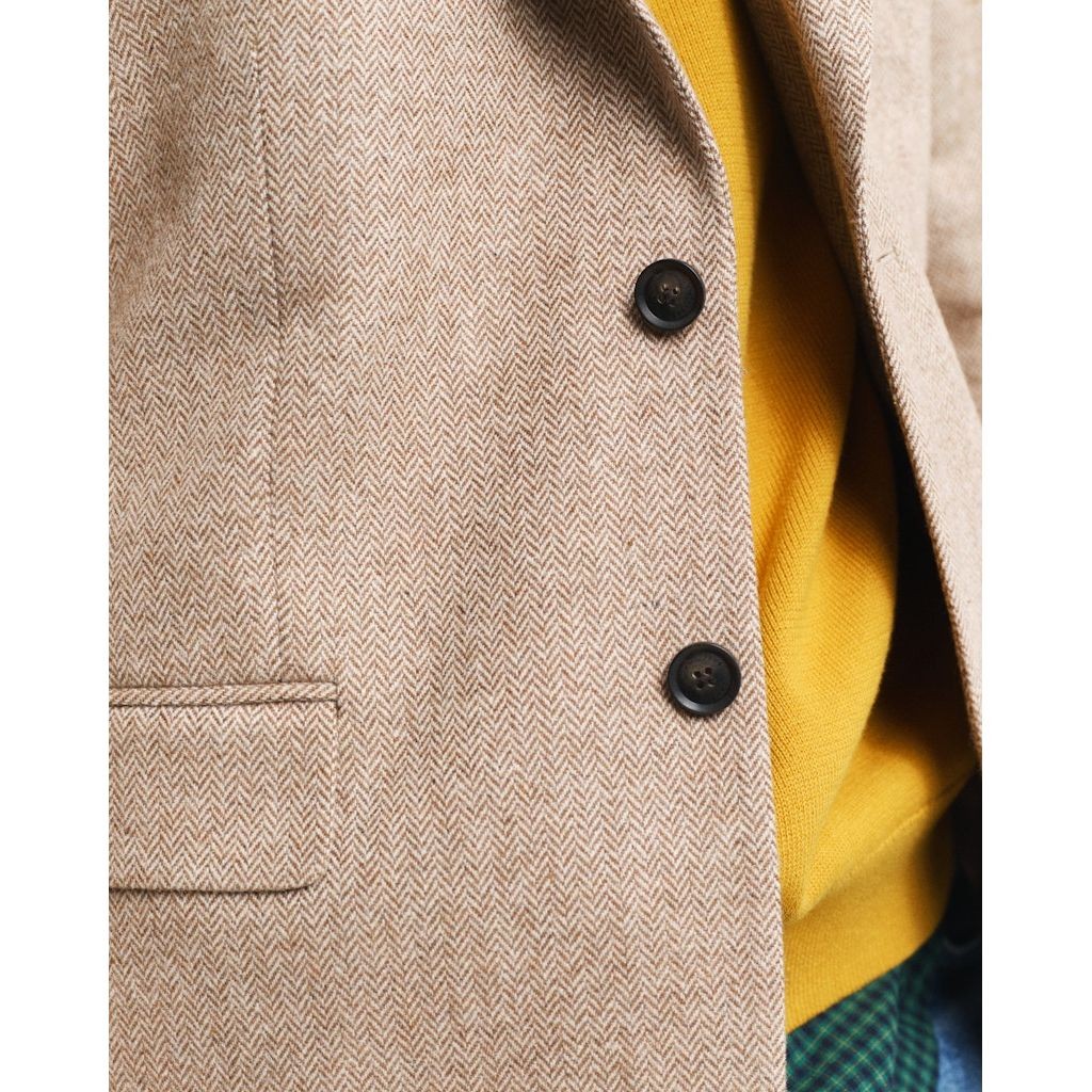 GANT Švarkas vyrams, Ruda, Slim herringbone suit blazer 4