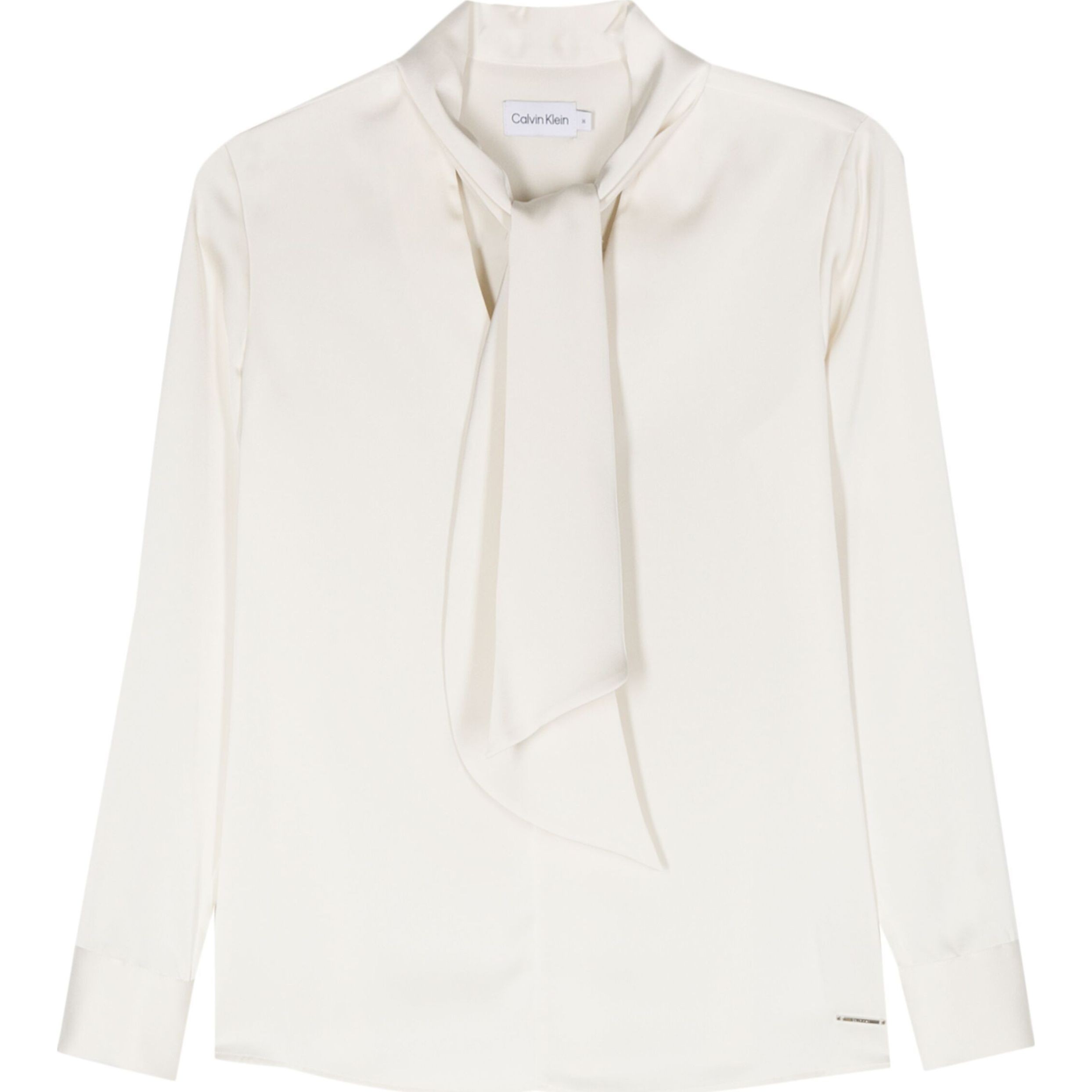 CALVIN KLEIN Marškiniai ilgomis rankovėmis moterims, Balta, L/s blouse 1
