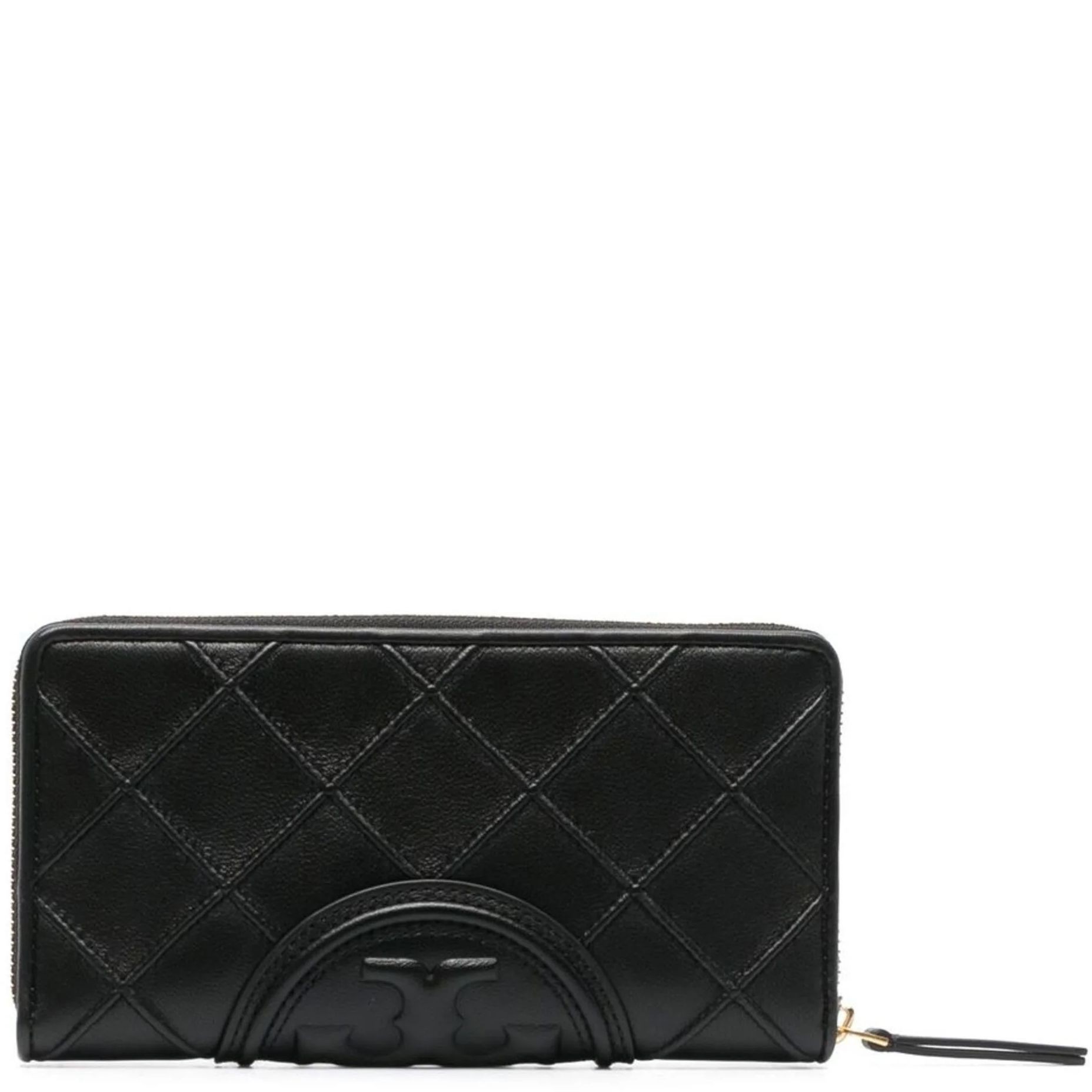 TORY BURCH Piniginė moterims, Juoda, Fleming soft zip  wallet 2