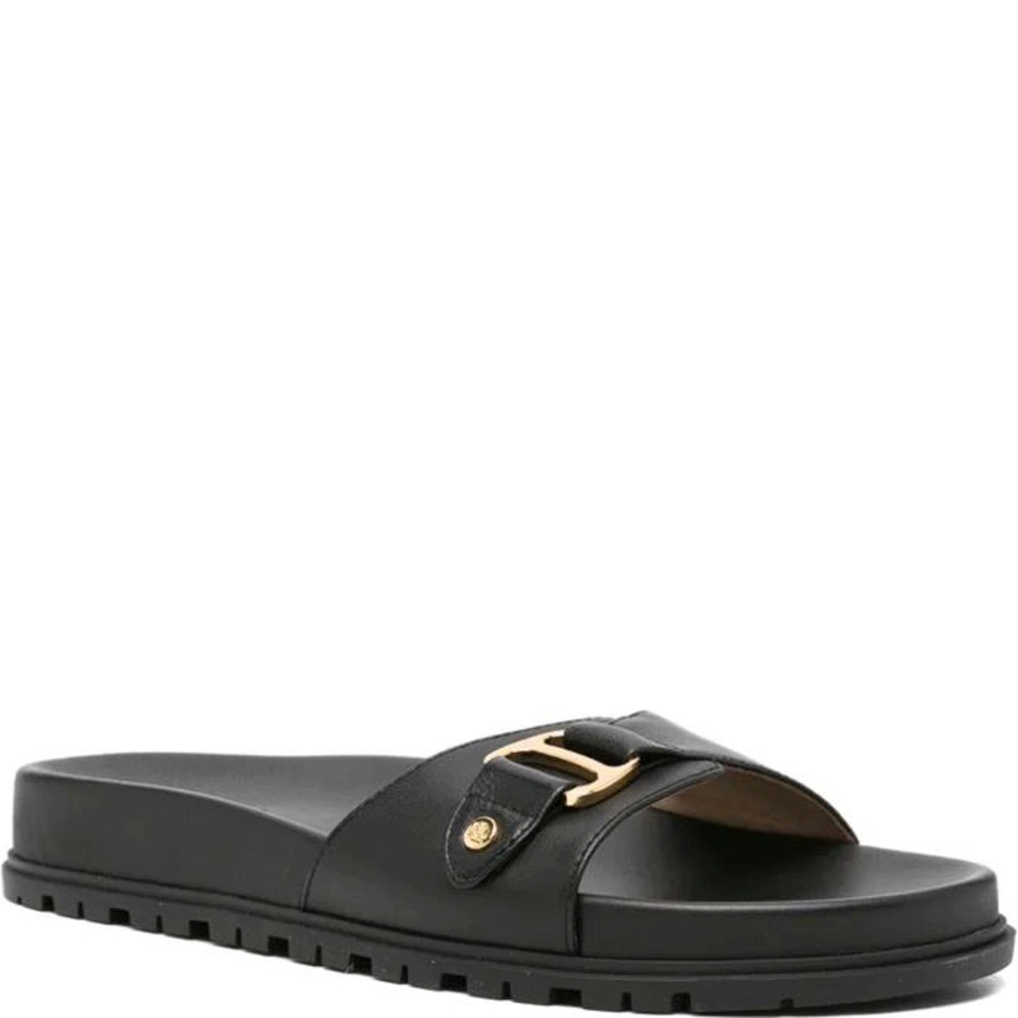 LAUREN RALPH LAUREN Guminės šlepetės moterims, Juoda, Tasha slide-sandals-slide 1