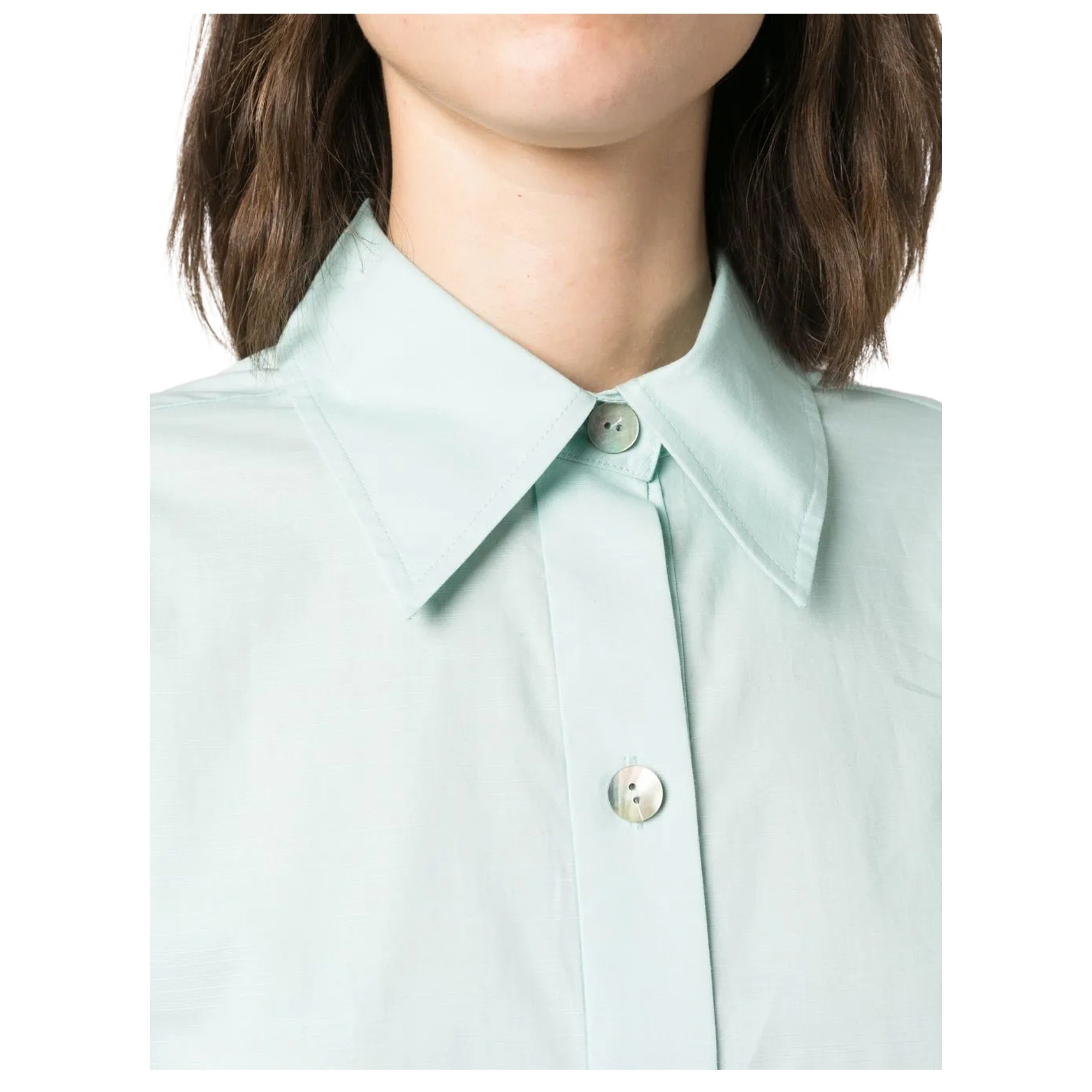 VINCE Marškiniai ilgomis rankovėmis moterims, Mėlyna, Tie back long sleeve shirt 4